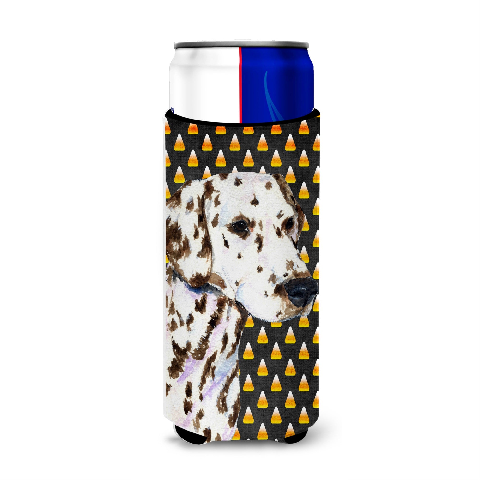 Dalmatian Candy Corn Halloween Portrait Ultra Hugger For Slim Cans