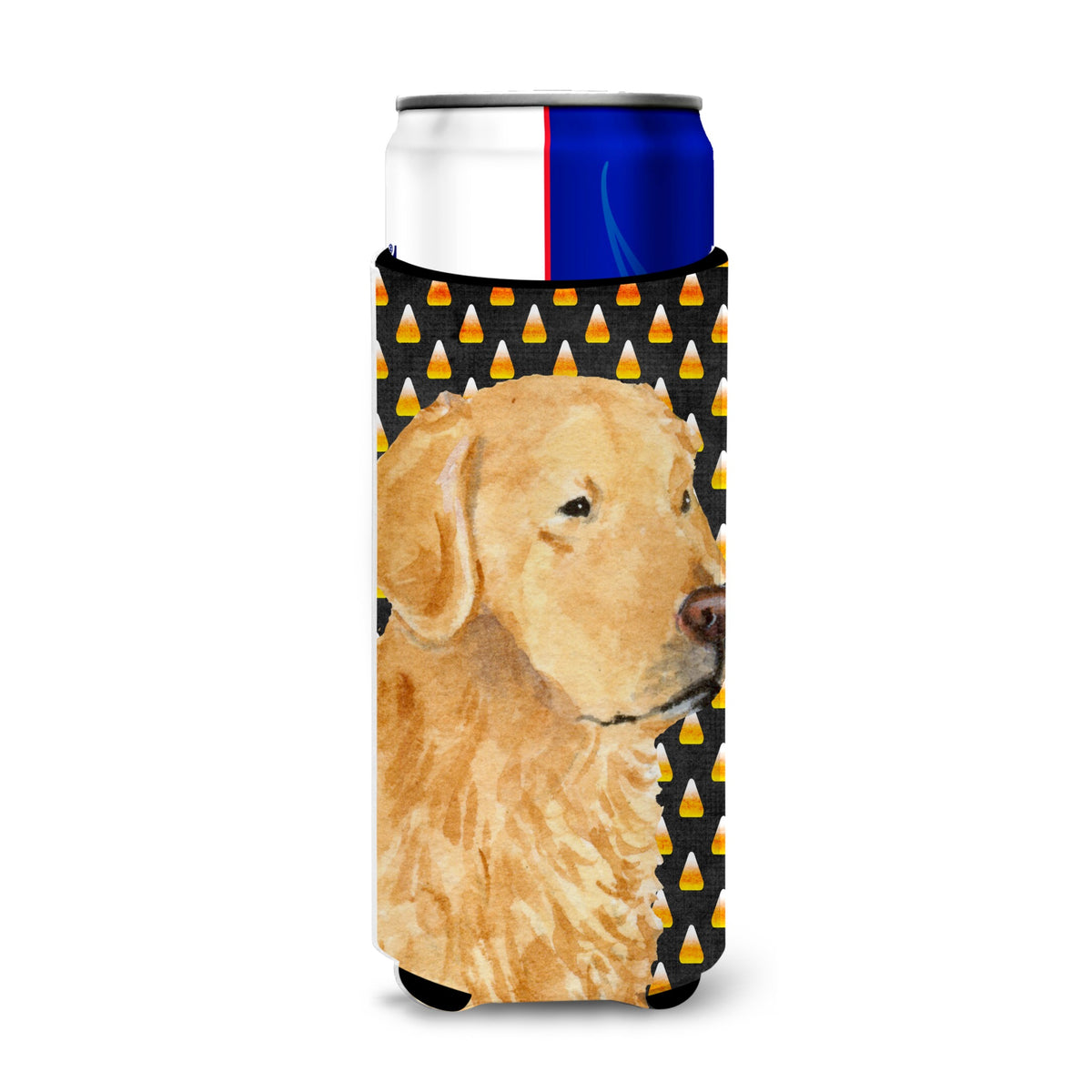 Golden Retriever Candy Corn Halloween Portrait Ultra Hugger For Slim Cans