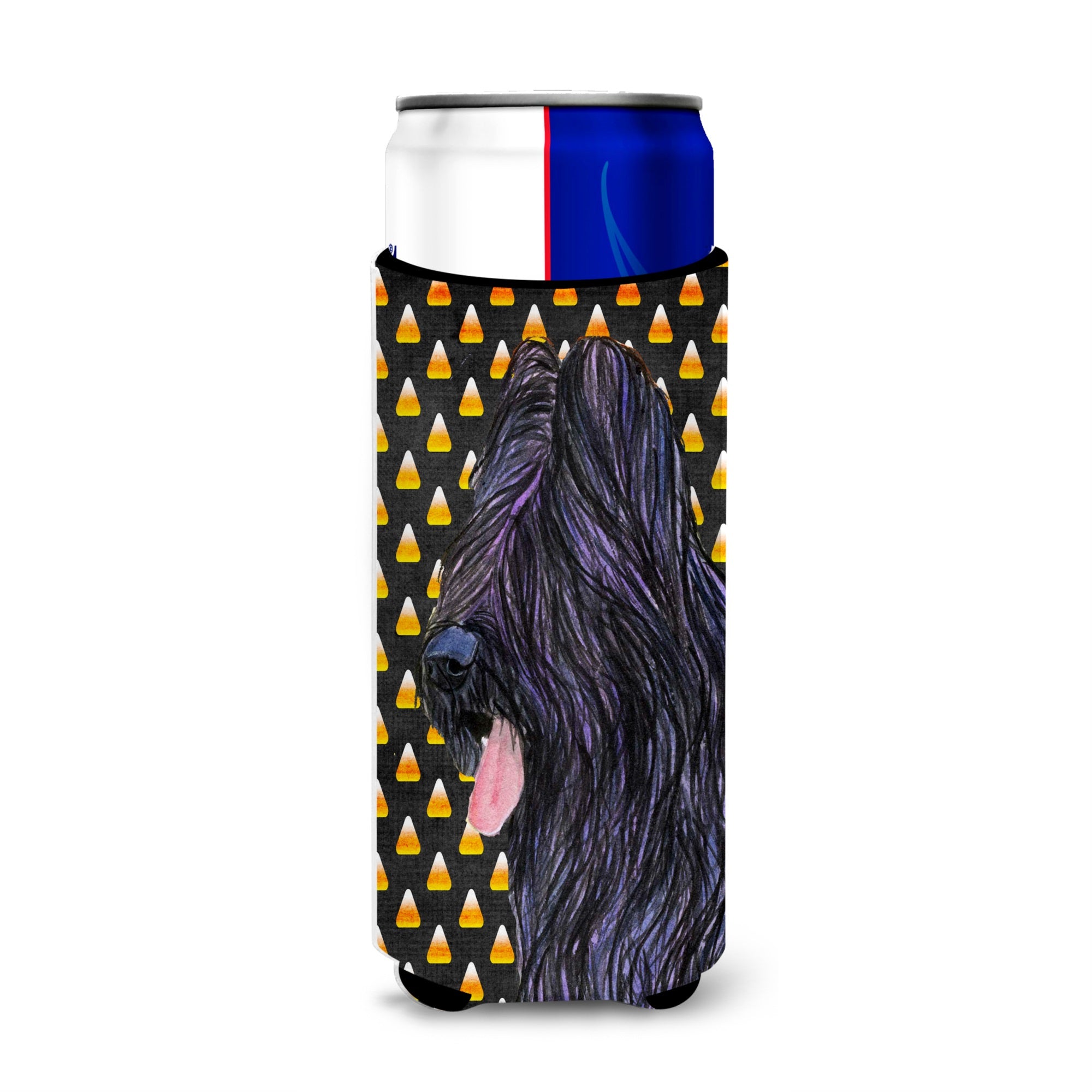Briard Candy Corn Halloween Portrait Ultra Hugger For Slim Cans