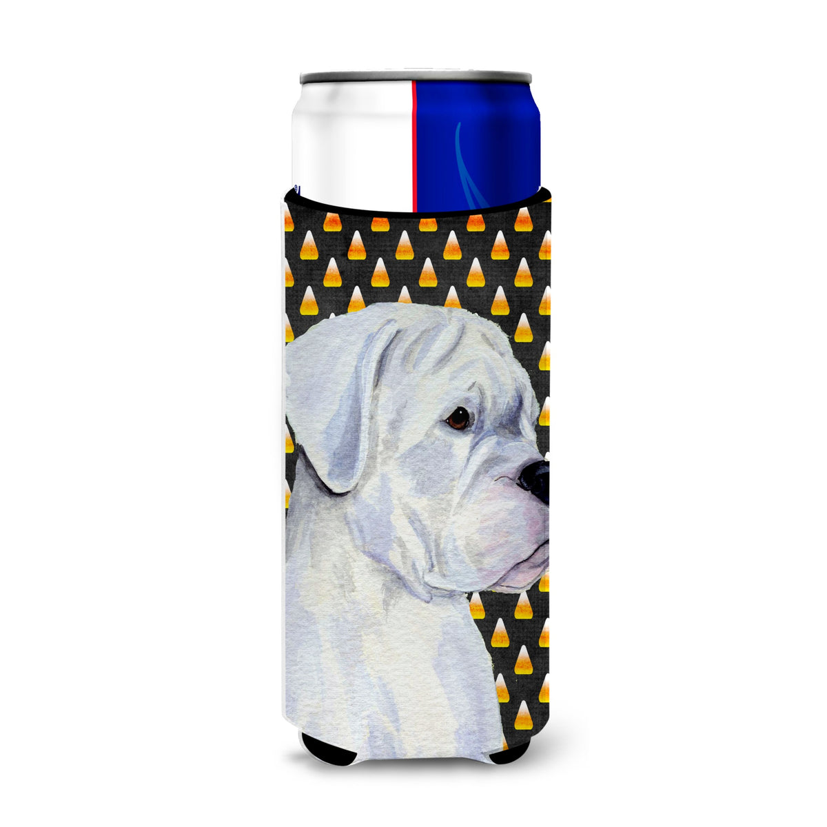 Boxer White Candy Corn Halloween Portrait Ultra Hugger For Slim Cans