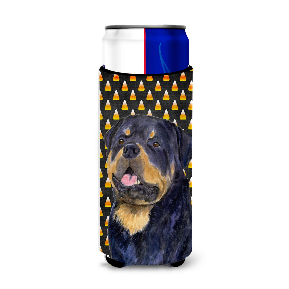 Rottweiler Candy Corn Halloween Portrait Ultra Hugger For Slim Cans