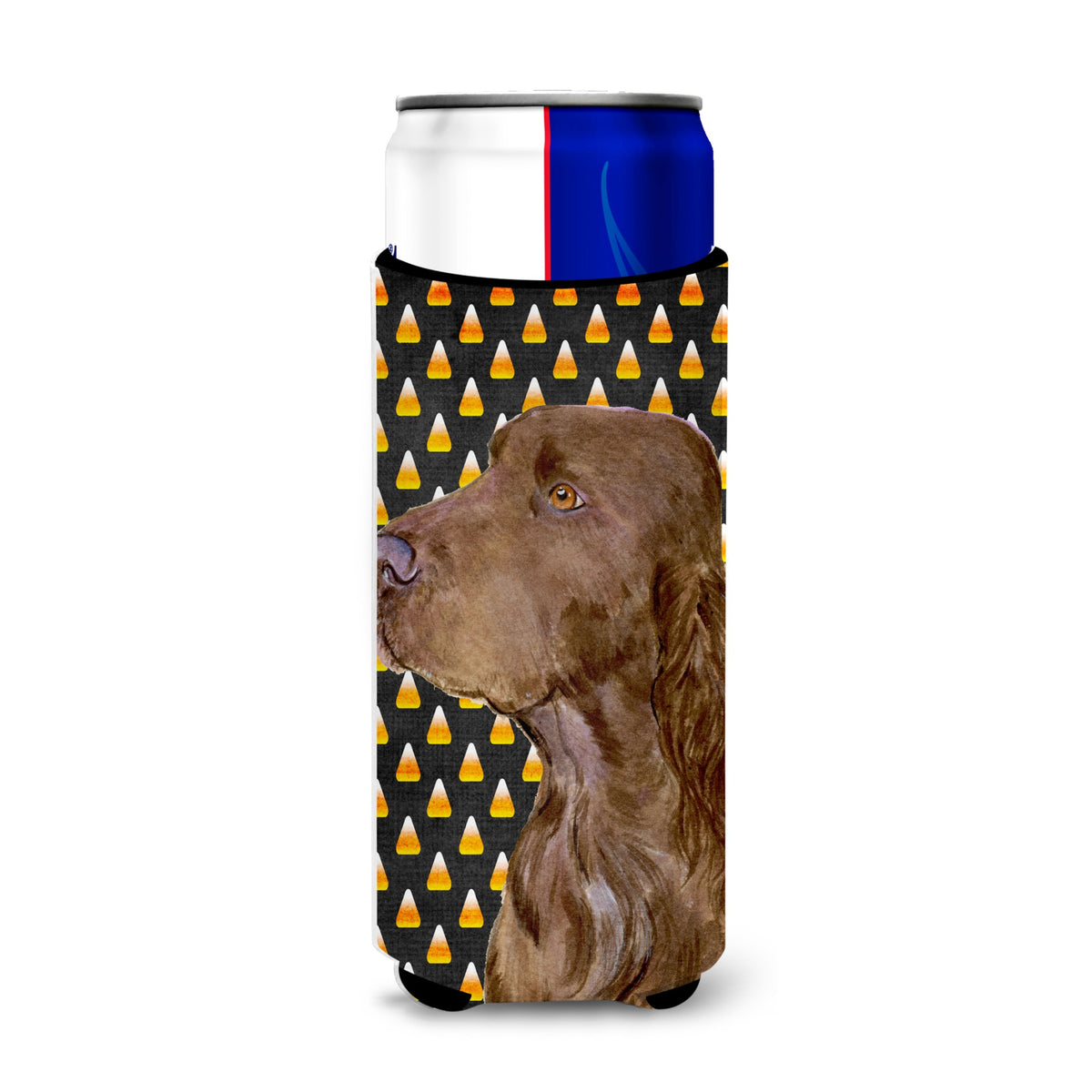 Field Spaniel Candy Corn Halloween Portrait Ultra Hugger For Slim Cans