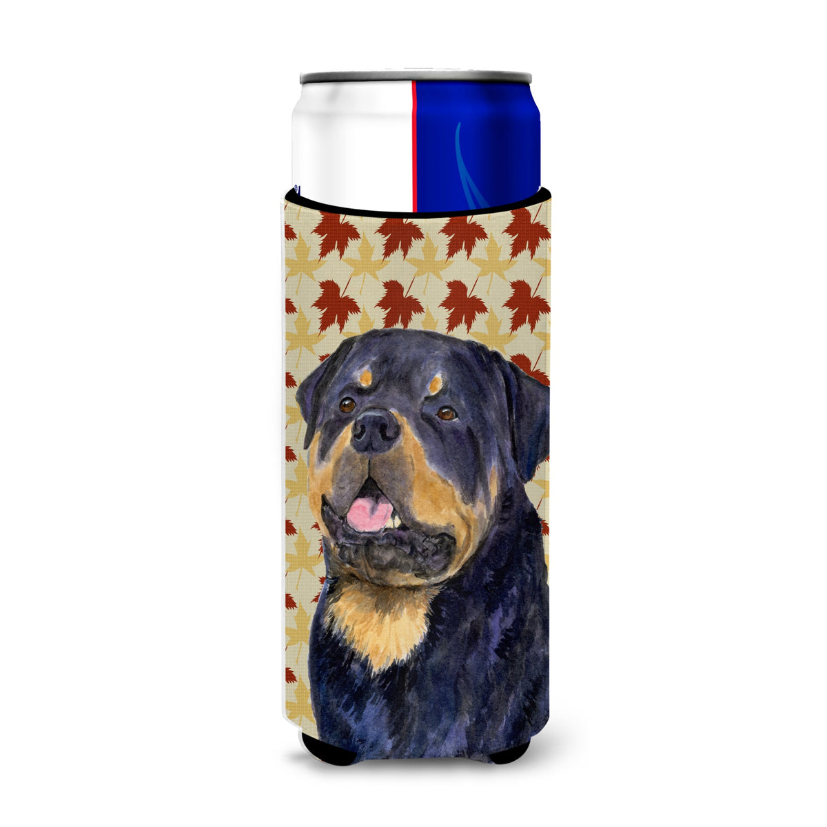 Rottweiler Fall Leaves Portrait Ultra Hugger For Slim Cans