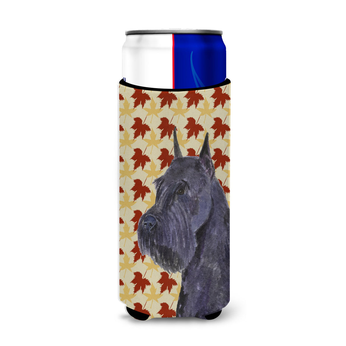 Schnauzer Giant Fall Leaves Portrait Ultra Hugger For Slim Cans