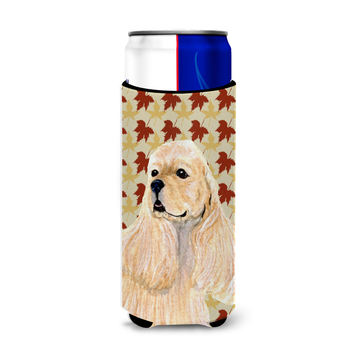 Cocker Spaniel Fall Leaves Portrait Ultra Hugger For Slim Cans