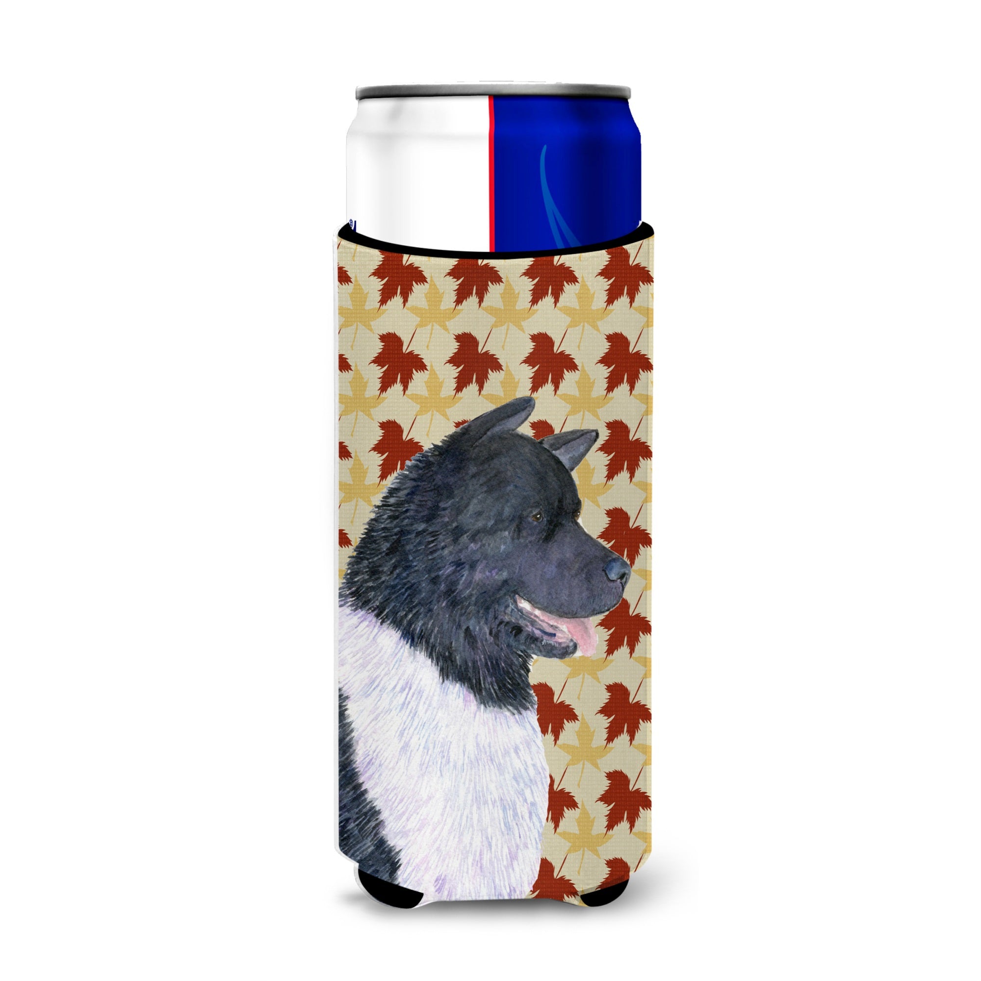 Akita Fall Leaves Portrait Ultra Hugger For Slim Cans