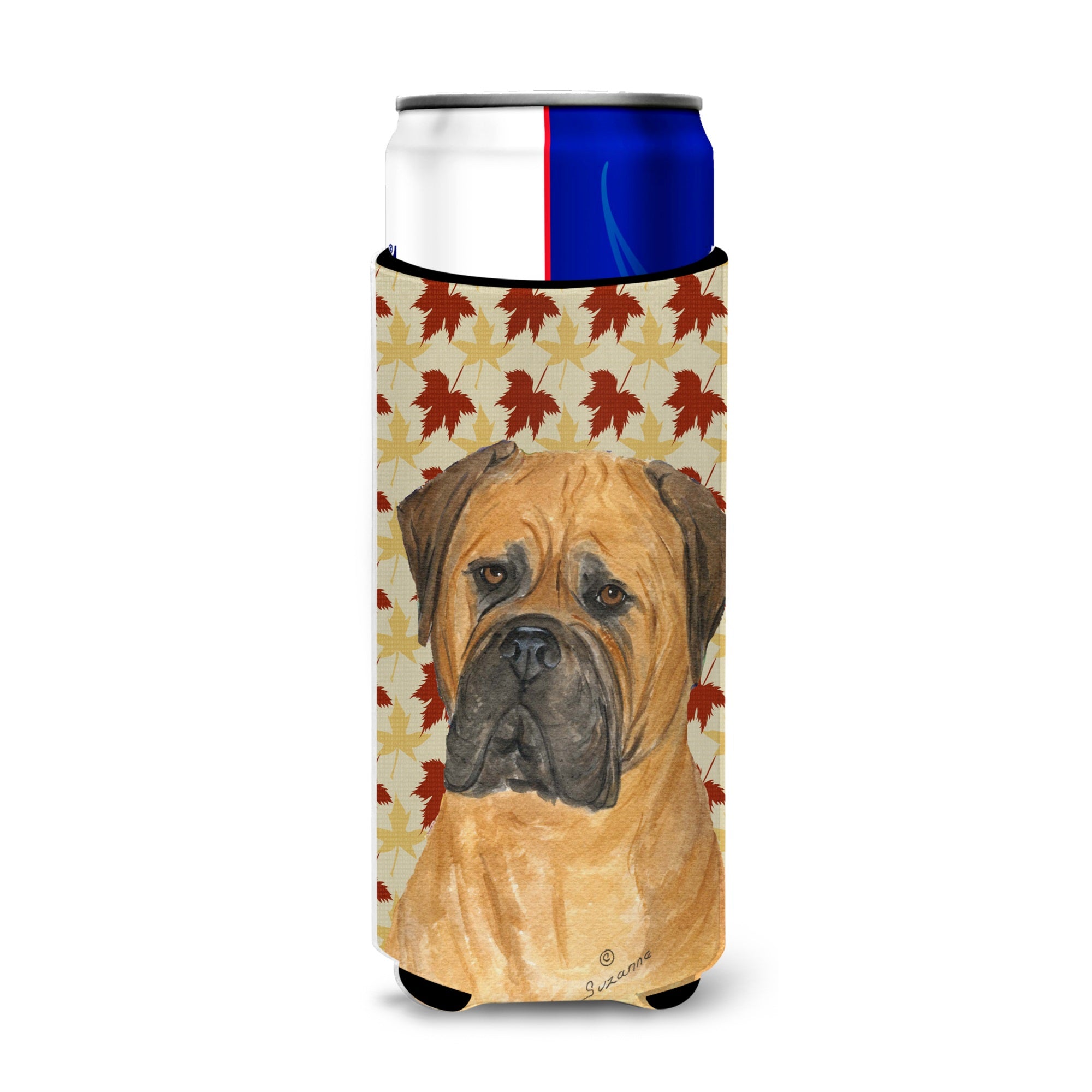 Bullmastiff Fall Leaves Portrait Ultra Hugger For Slim Cans