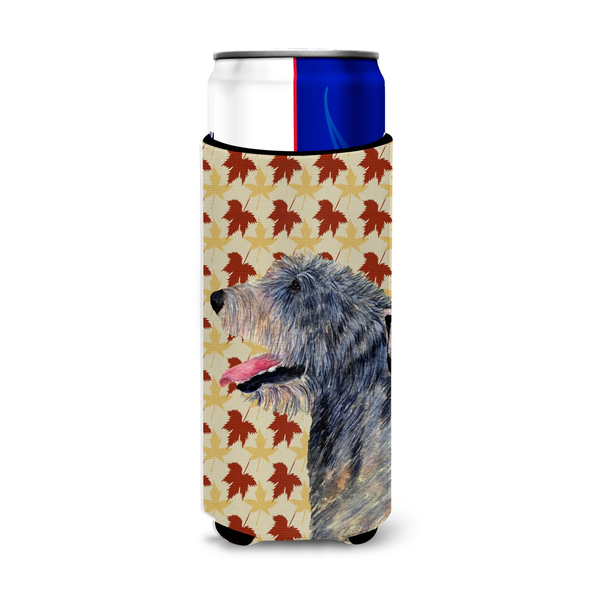 Irish Wolfhound Fall Leaves Portrait Ultra Hugger For Slim Cans