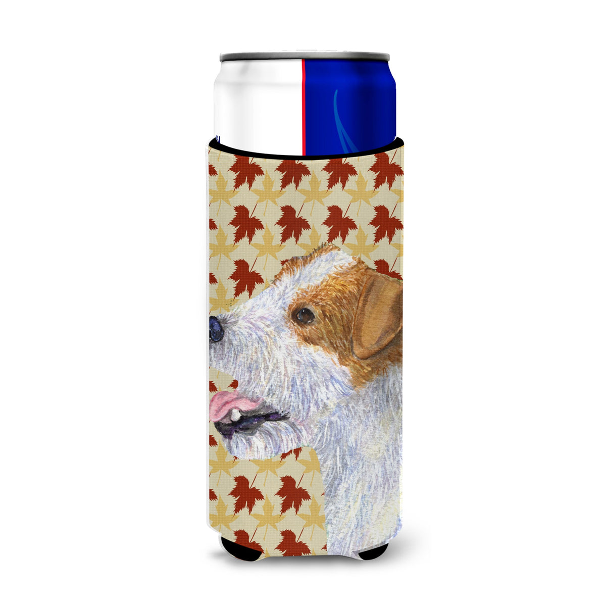 Jack Russell Terrier Fall Leaves Portrait Ultra Hugger For Slim Cans