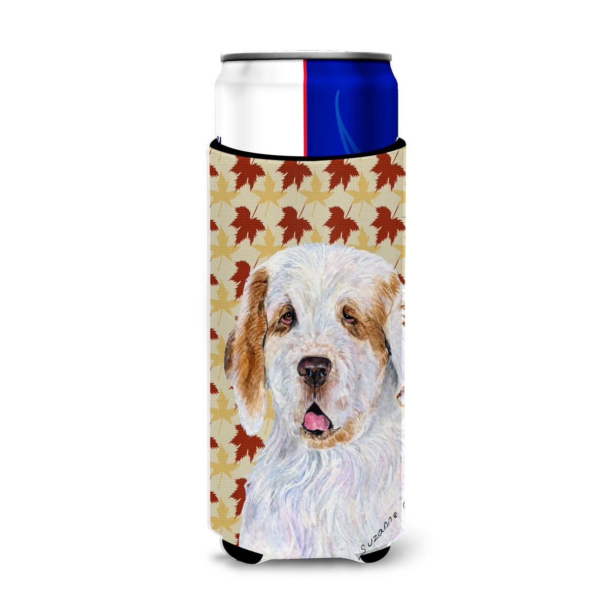 Clumber Spaniel Fall Leaves Portrait Ultra Hugger For Slim Cans