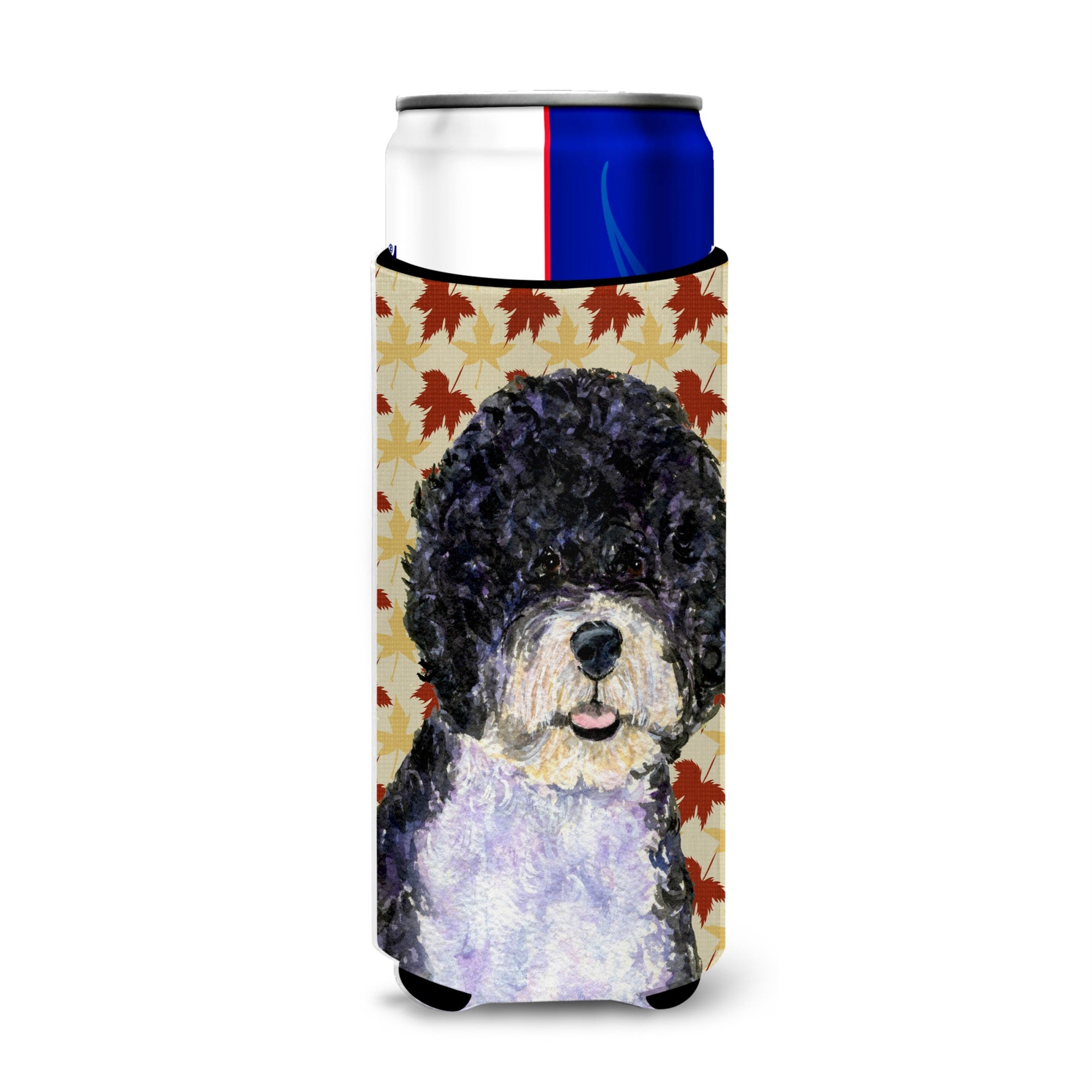Portuguese Water Dog Fall Leaves Portrait Ultra Hugger For Slim Cans