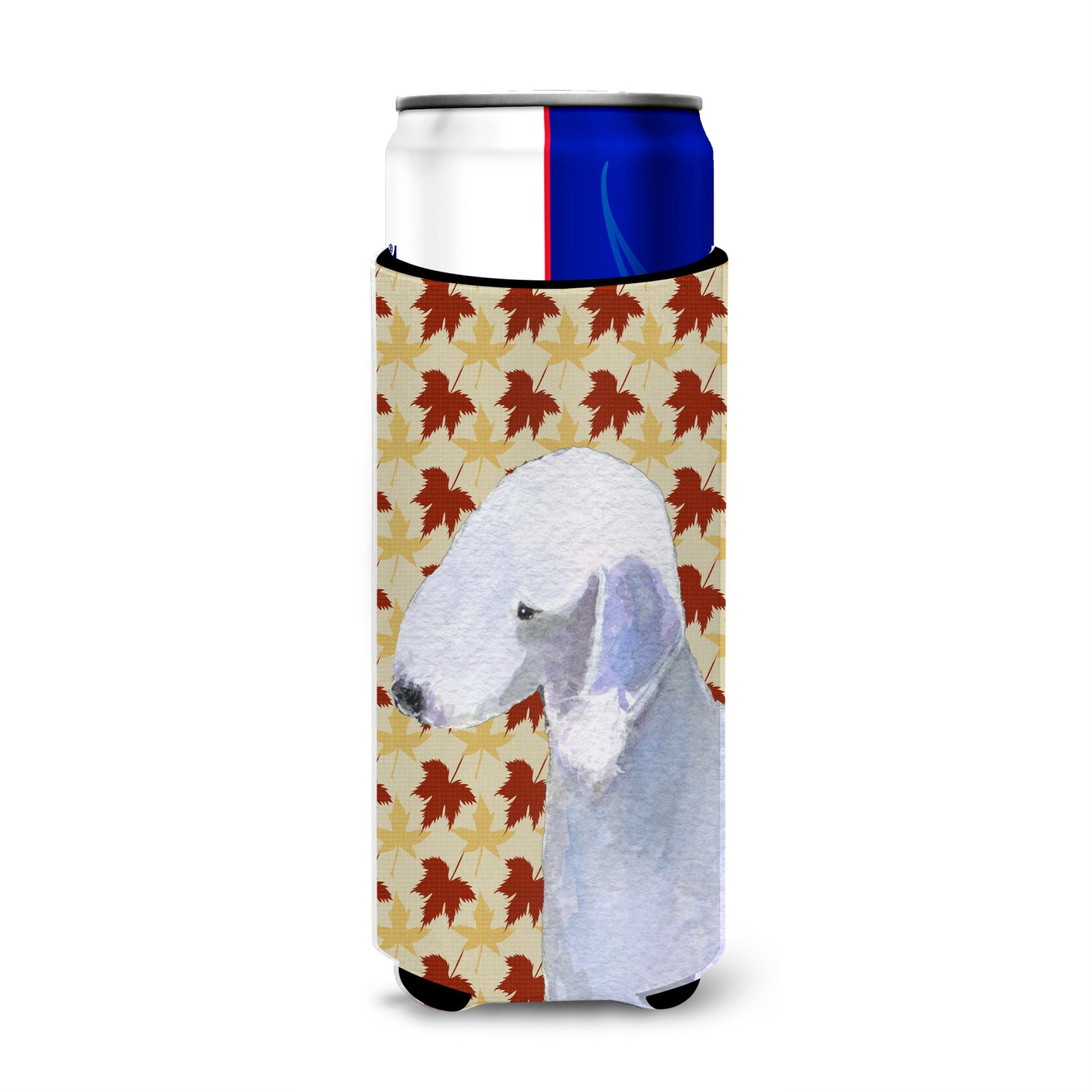 Bedlington Terrier Fall Leaves Portrait Ultra Hugger For Slim Cans