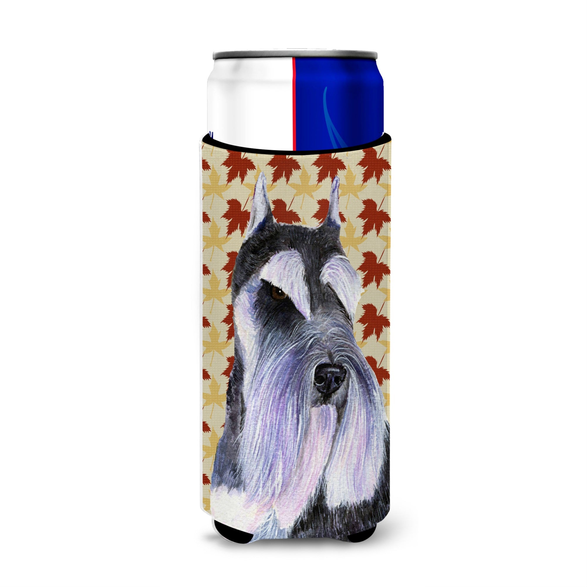 Schnauzer Fall Leaves Portrait Ultra Hugger For Slim Cans