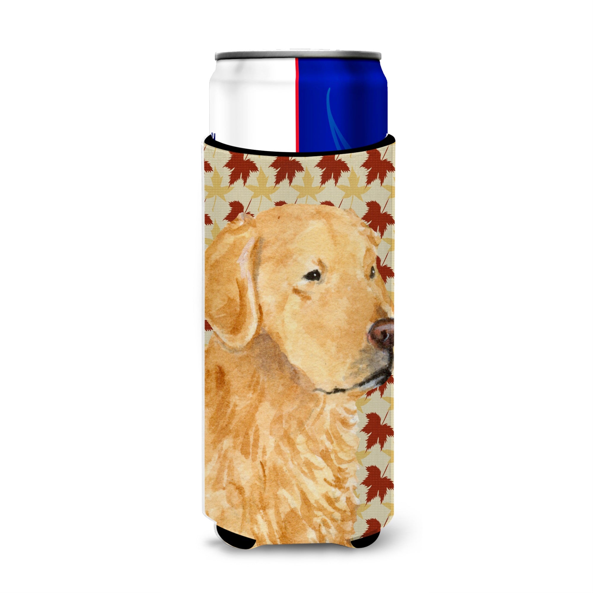 Golden Retriever Fall Leaves Portrait Ultra Hugger For Slim Cans