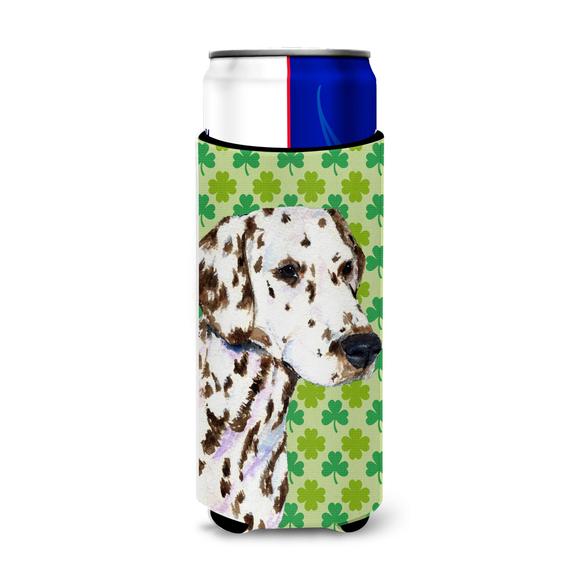 Dalmatian St. Patrick'S Day Shamrock Portrait Ultra Hugger For Slim Cans