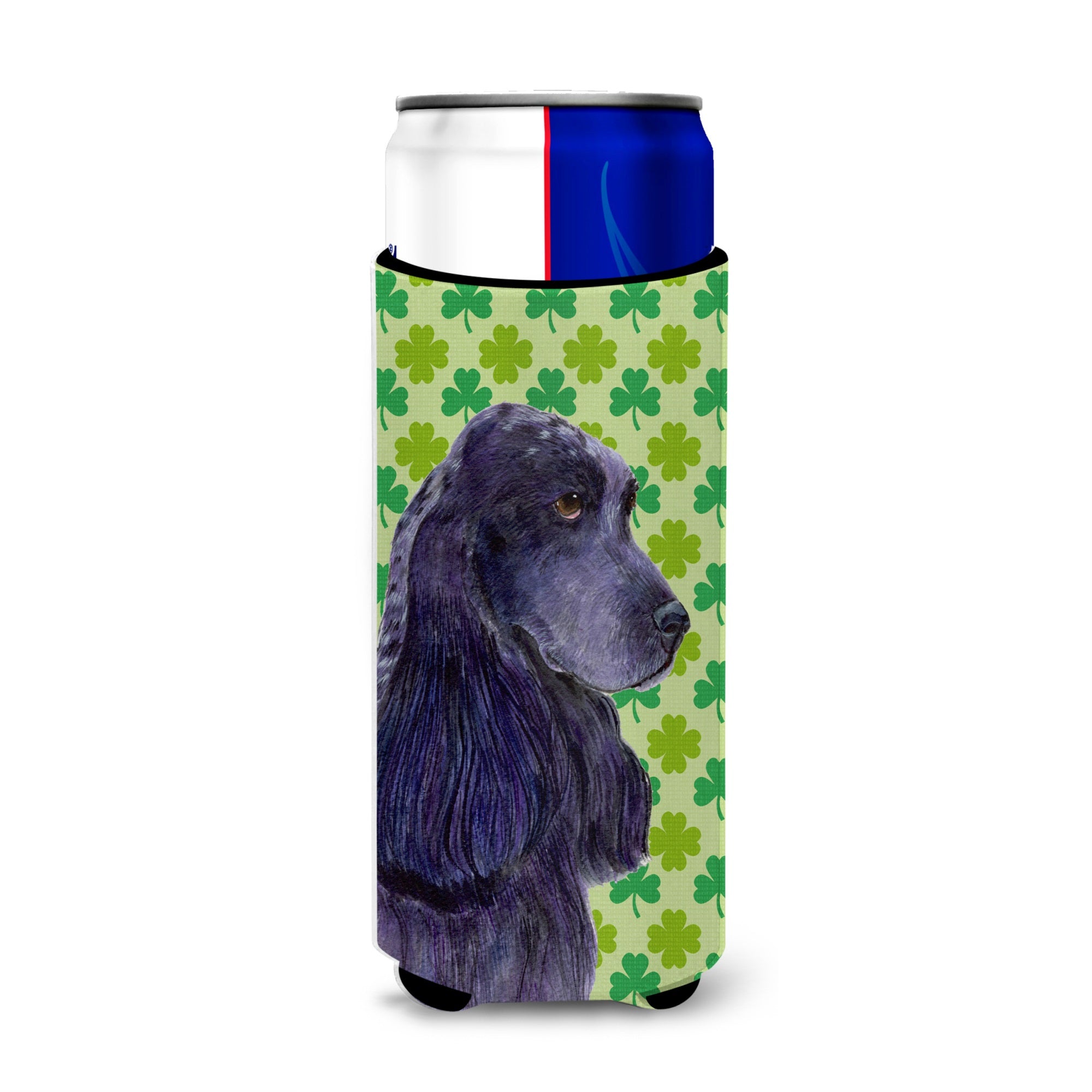Cocker Spaniel St. Patrick'S Day Shamrock Portrait Ultra Hugger For Slim Cans