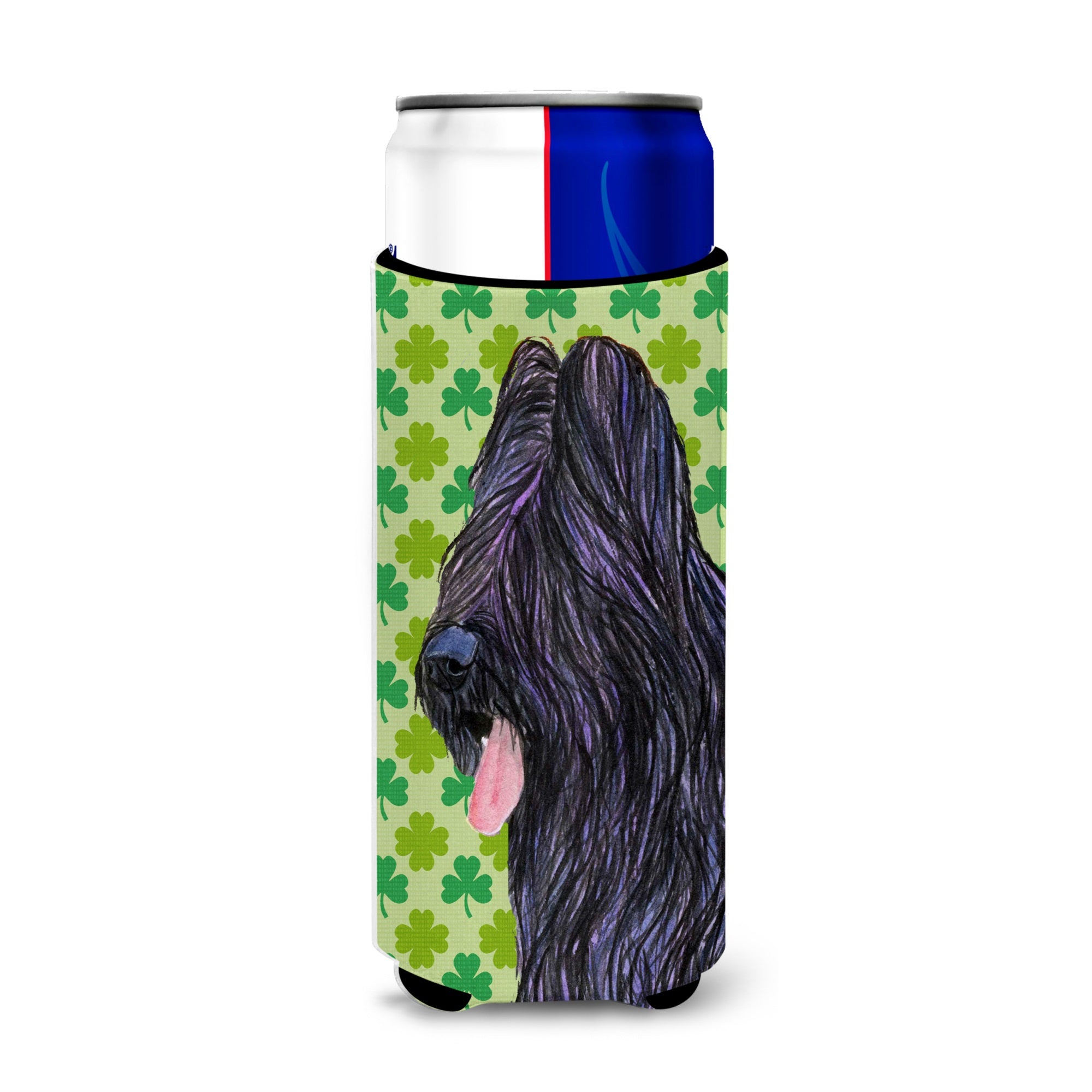 Briard St. Patrick'S Day Shamrock Portrait Ultra Hugger For Slim Cans