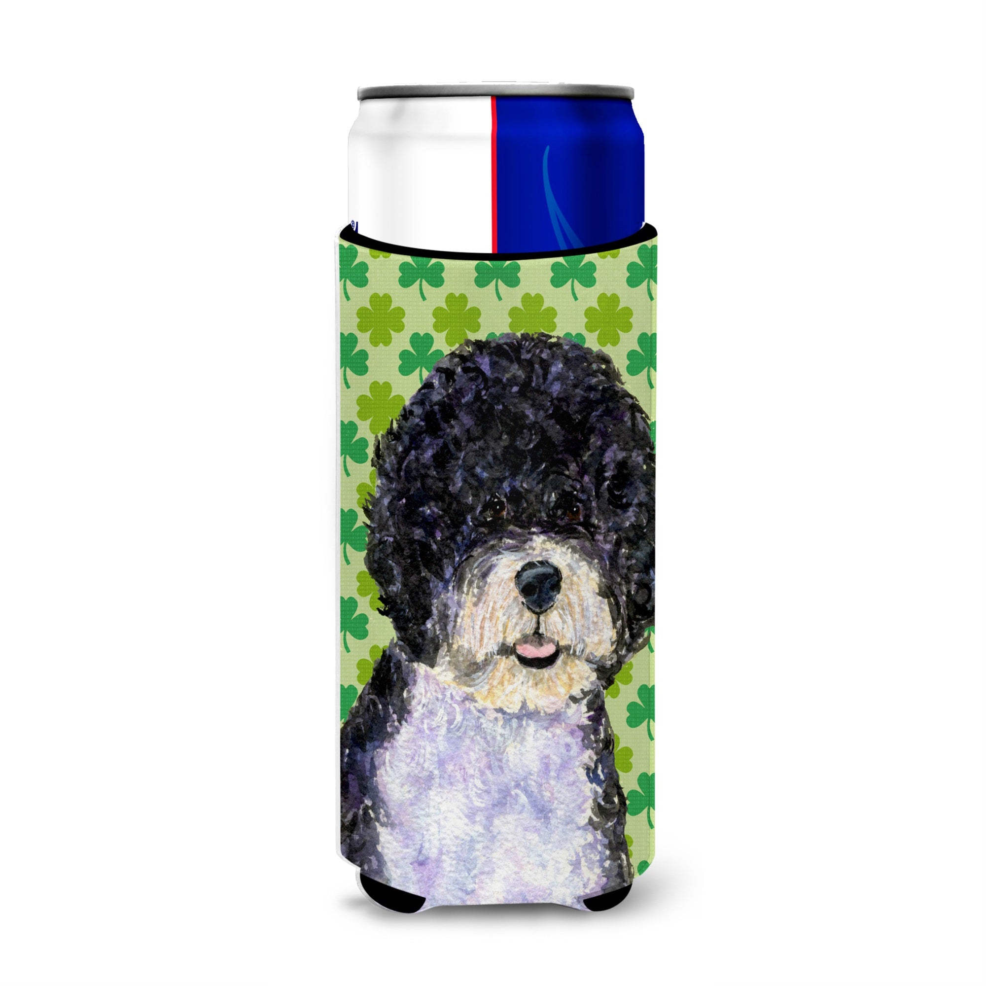 Portuguese Water Dog St. Patrick'S Day Shamrock Ultra Hugger For Slim Cans