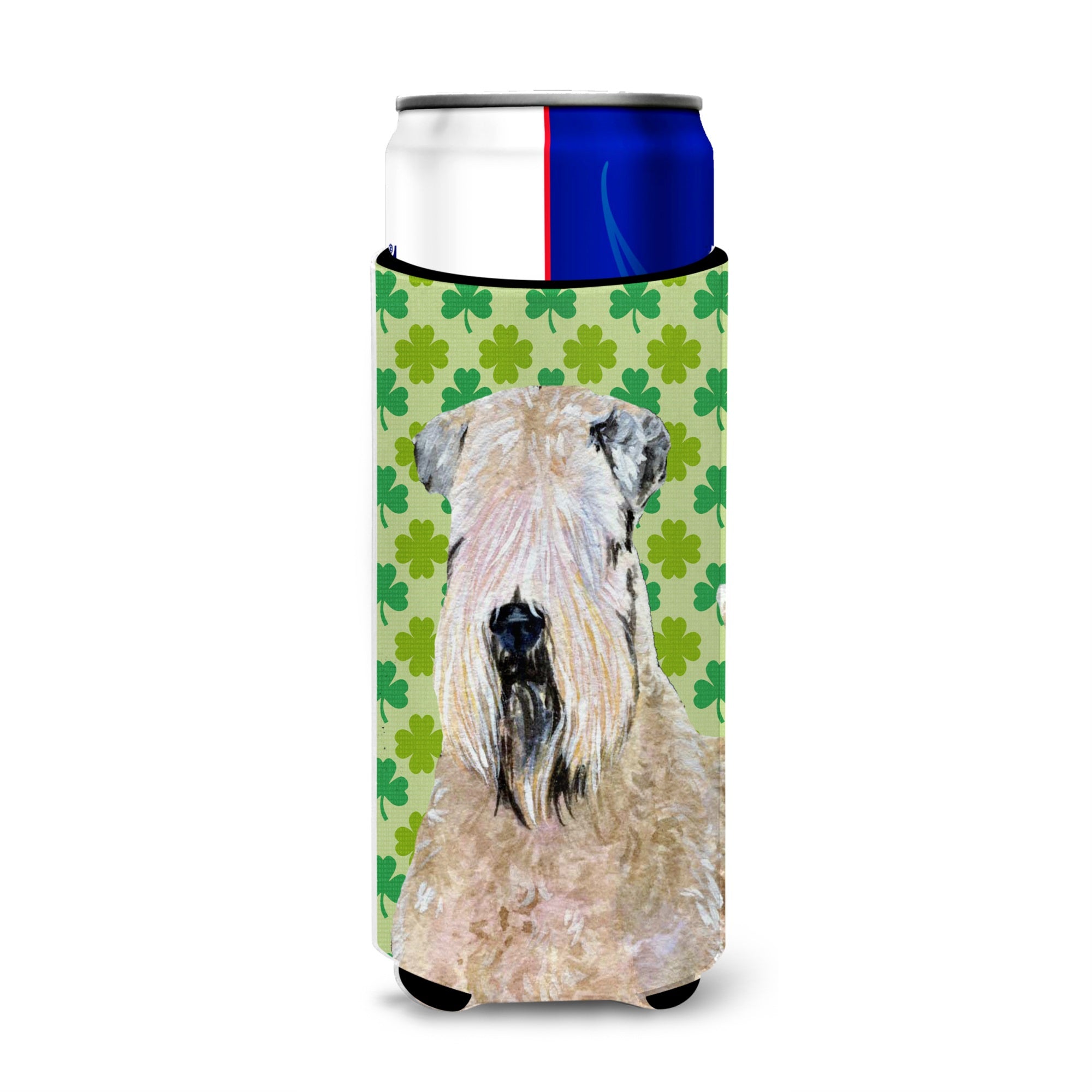 Wheaten Terrier Soft Coated St. Patrick'S Day Shamrock Ultra Hugger For Slim Cans