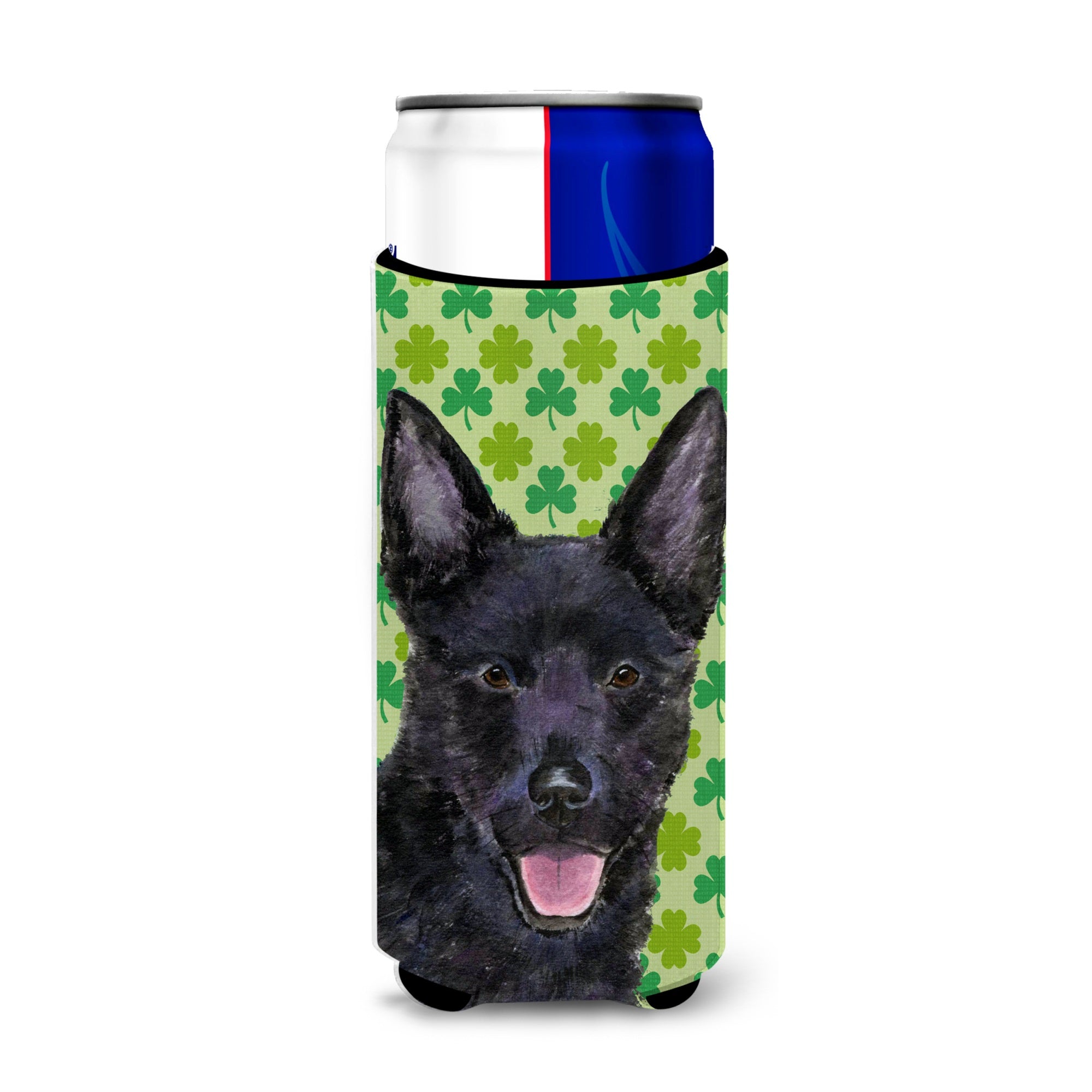 Australian Kelpie St. Patrick'S Day Shamrock Portrait Ultra Hugger For Slim Cans