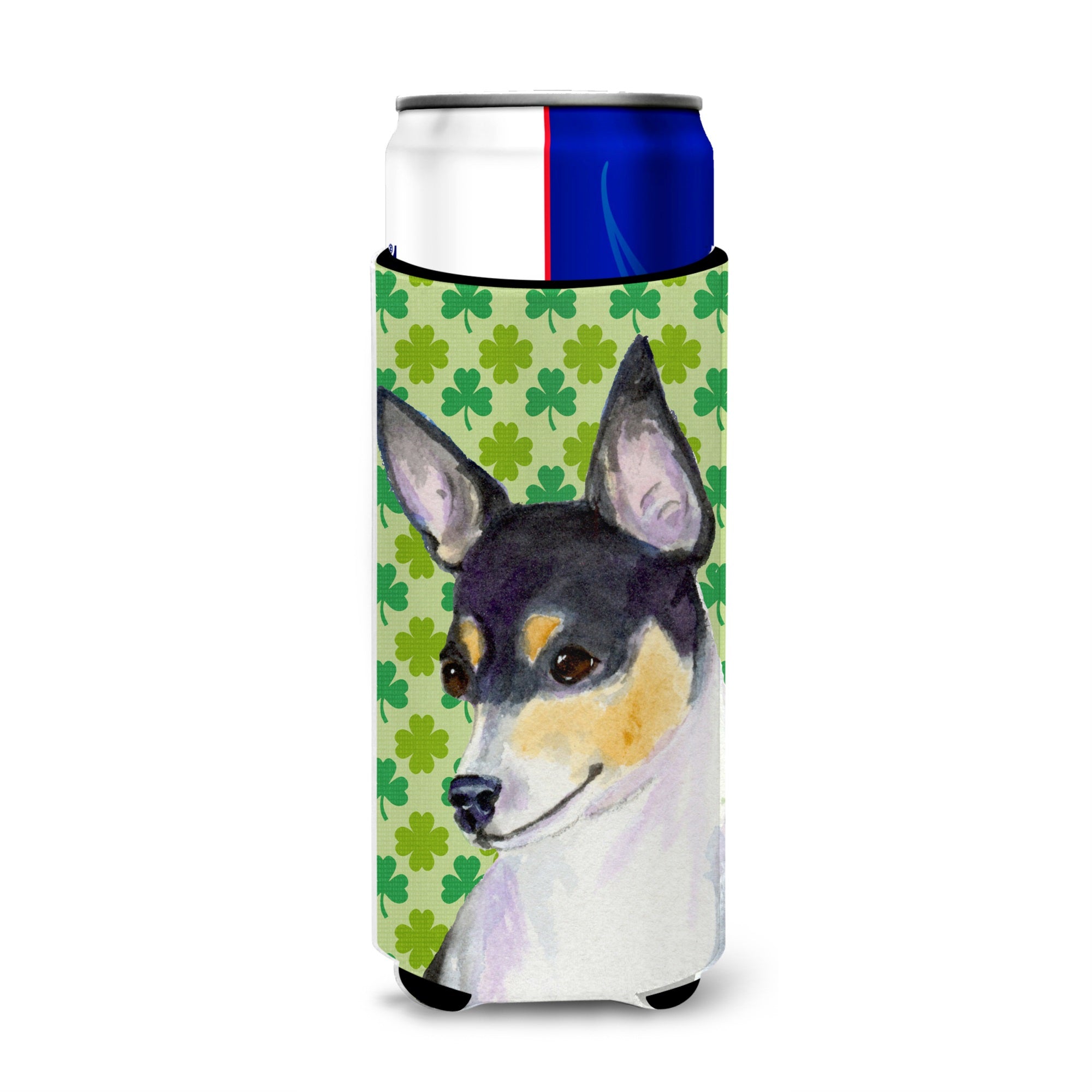 Chihuahua St. Patrick'S Day Shamrock Portrait Ultra Hugger For Slim Cans