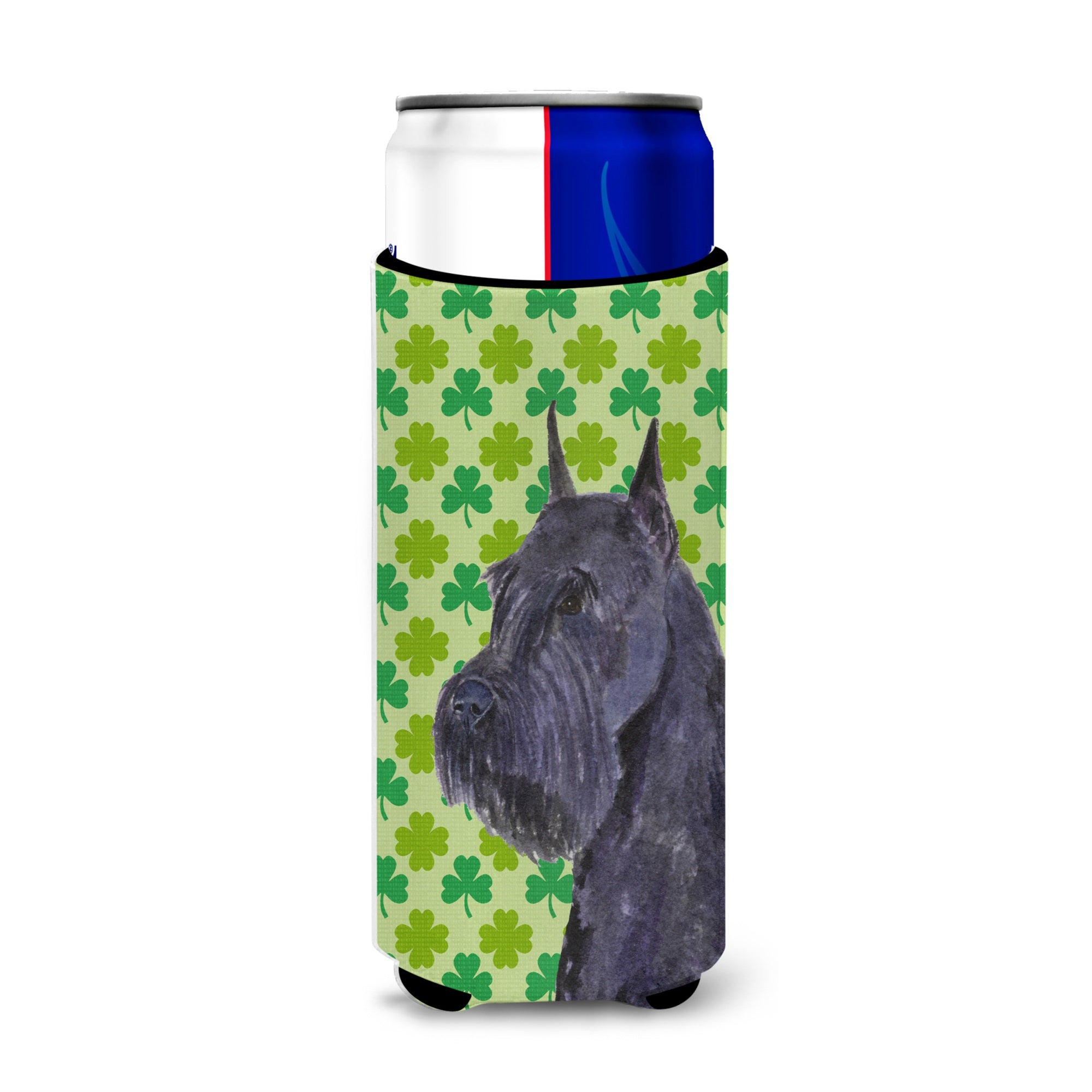 Schnauzer Giant St. Patrick'S Day Shamrock Portrait Ultra Hugger For Slim Cans