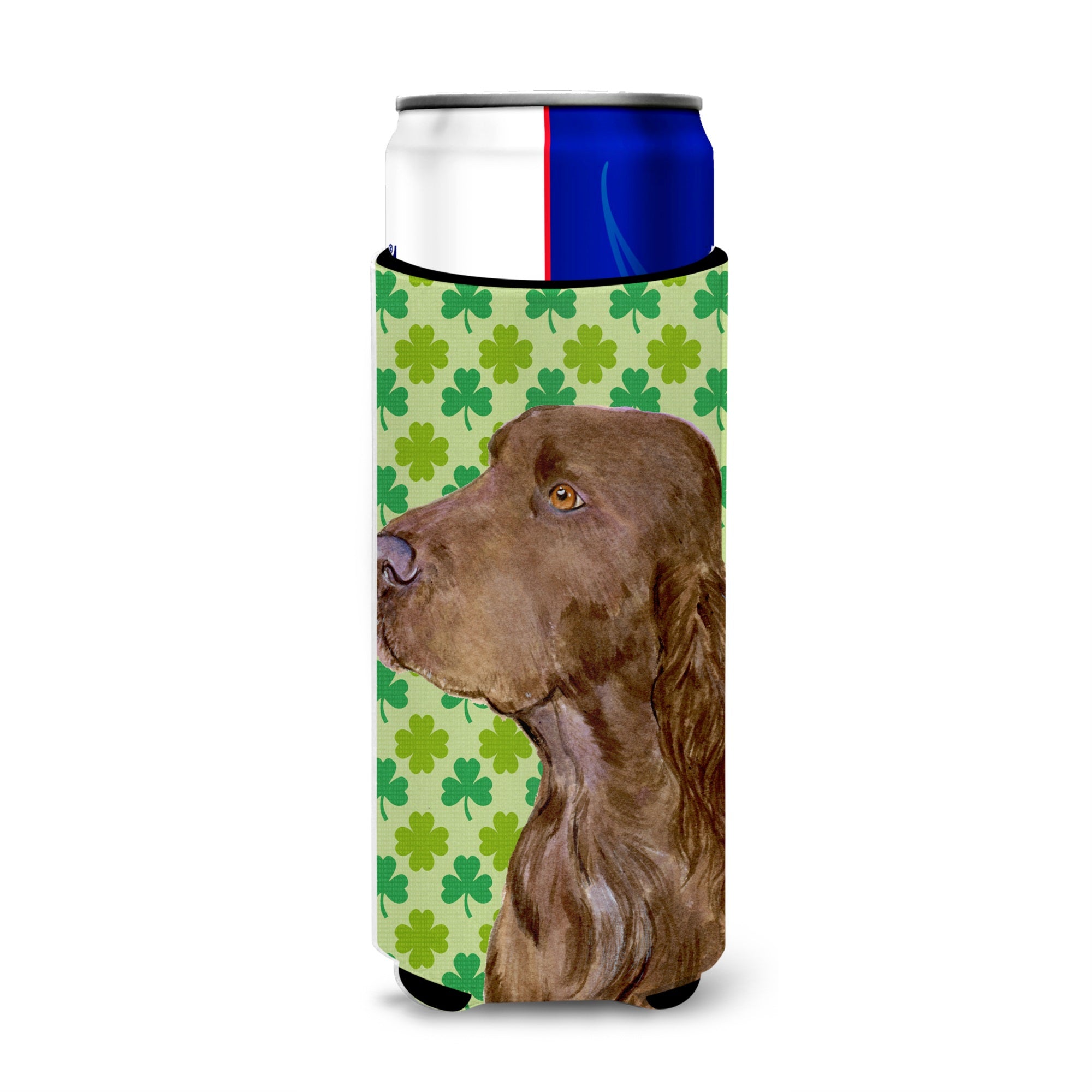 Field Spaniel St. Patrick'S Day Shamrock Portrait Ultra Hugger For Slim Cans