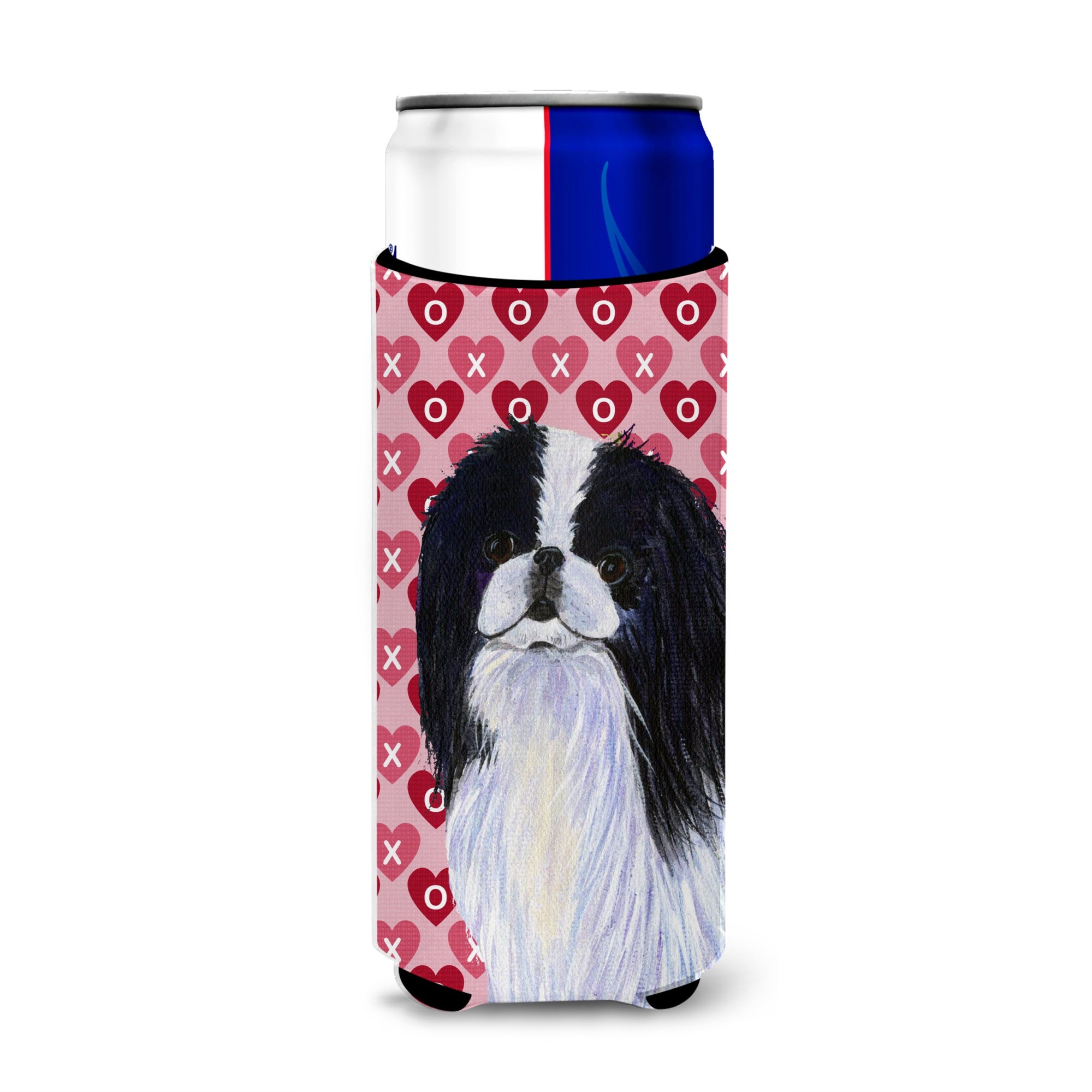 Japanese Chin Hearts Love And Valentine'S Day Portrait Ultra Hugger For Slim Cans