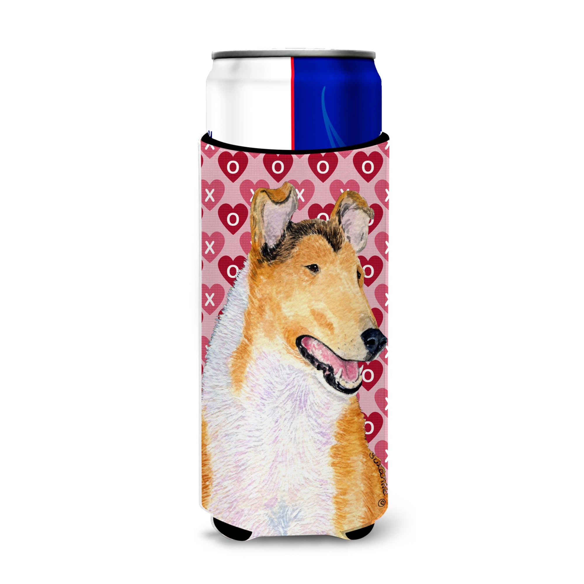 Collie Smooth Hearts Love And Valentine'S Day Portrait Ultra Hugger For Slim Cans