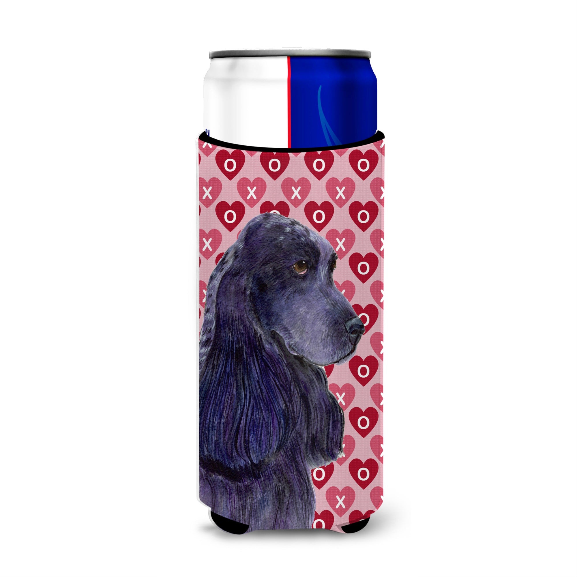 Black Cocker Spaniel Hearts Love Valentine'S Day Ultra Hugger For Slim Cans