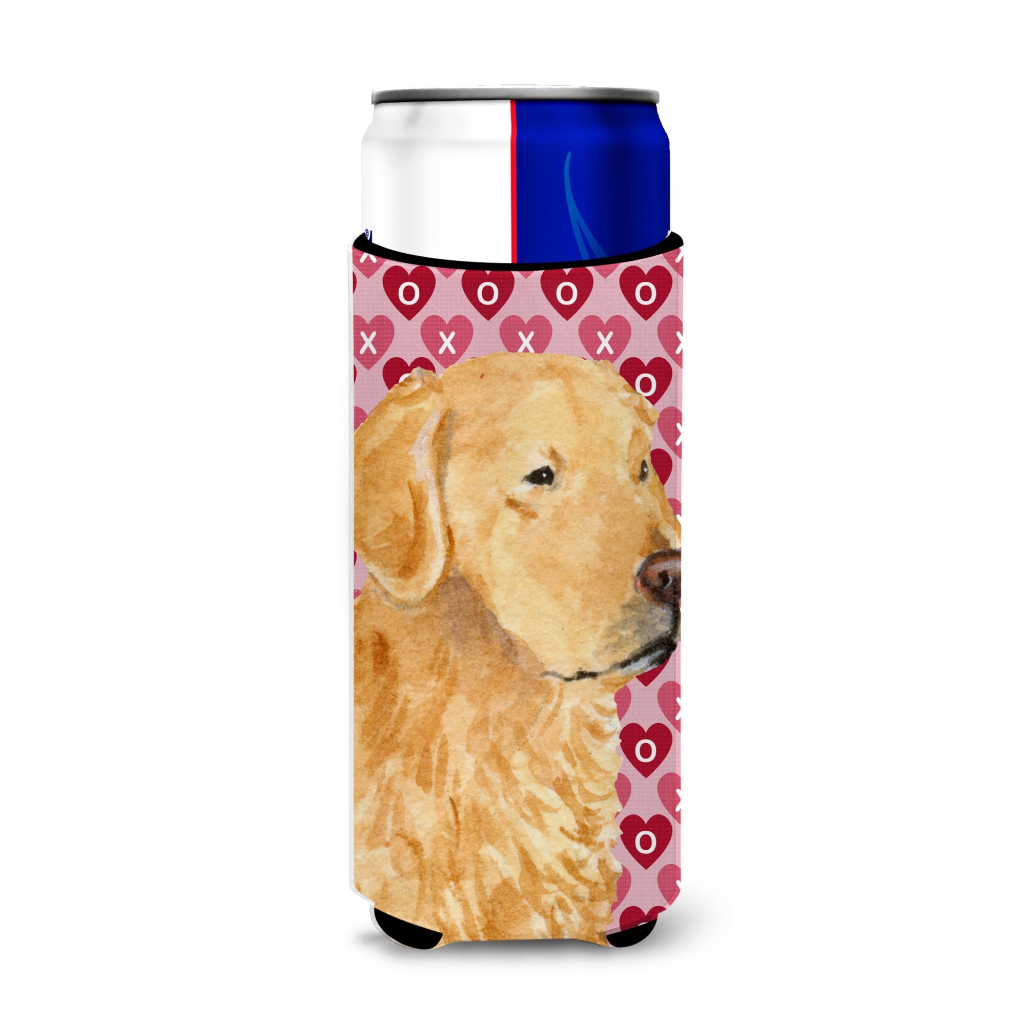 Golden Retriever Hearts Love Valentine'S Day Ultra Hugger For Slim Cans