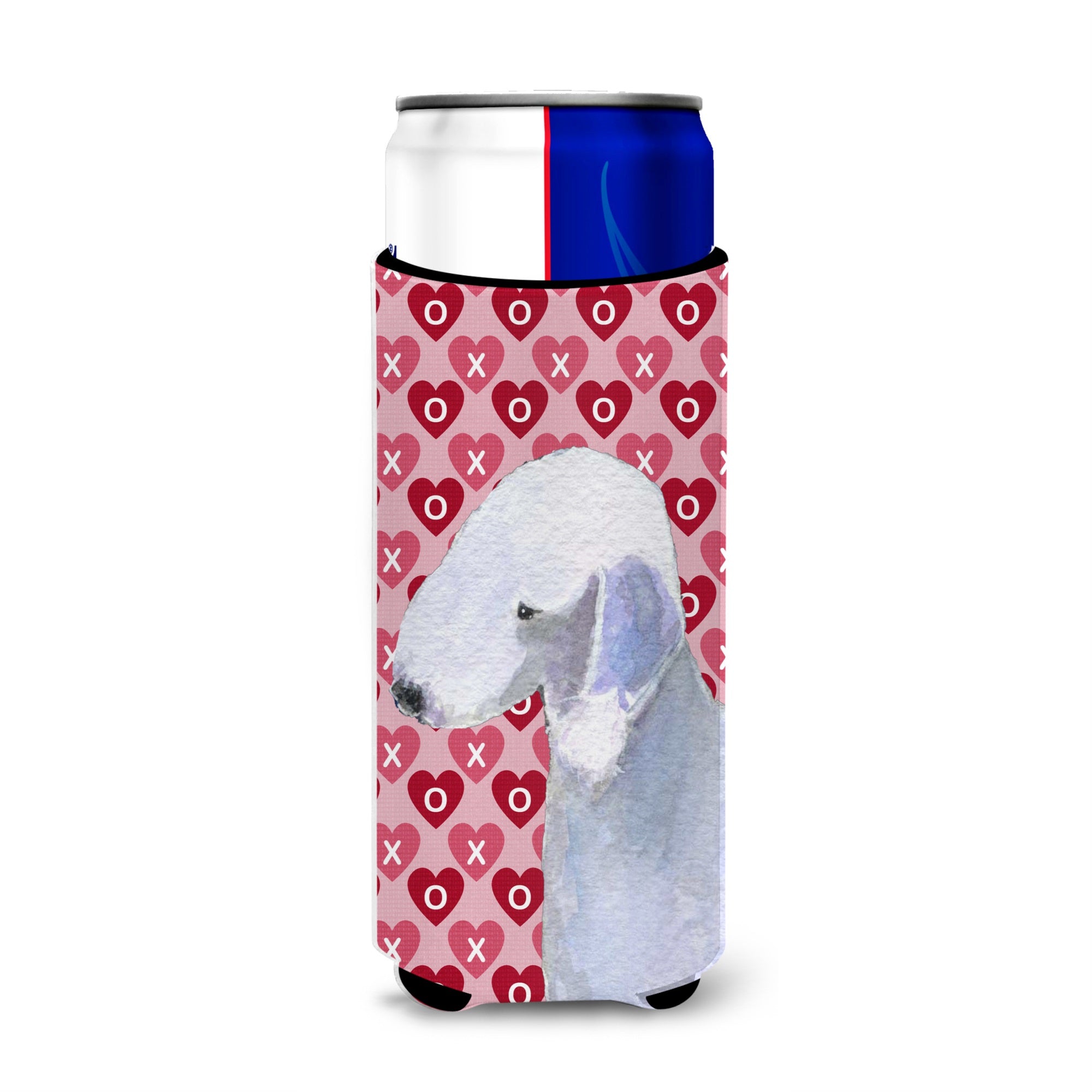 Bedlington Terrier Hearts Love And Valentine'S Day Portrait Ultra Hugger For Slim Cans