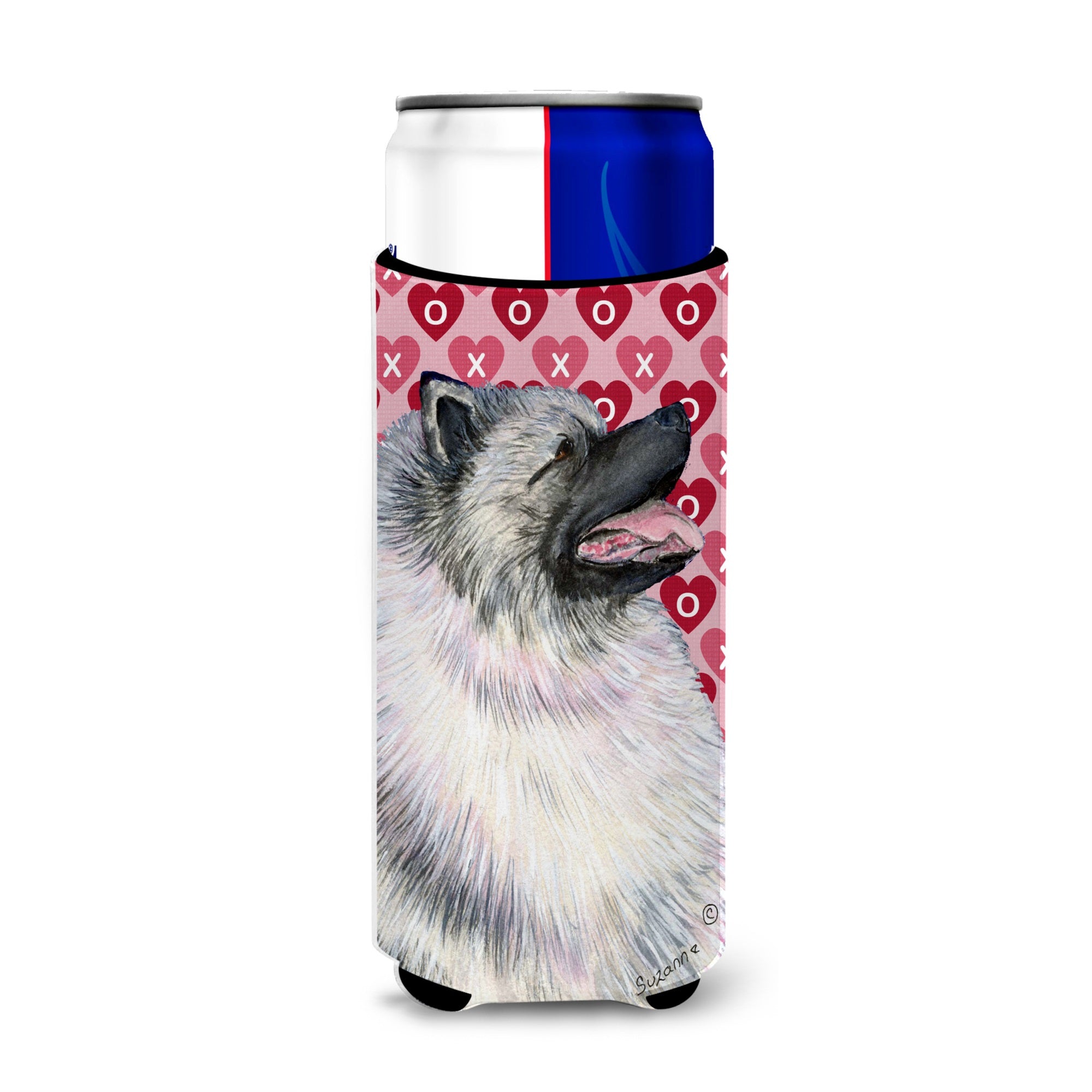 Keeshond Hearts Love And Valentine'S Day Portrait Ultra Hugger For Slim Cans