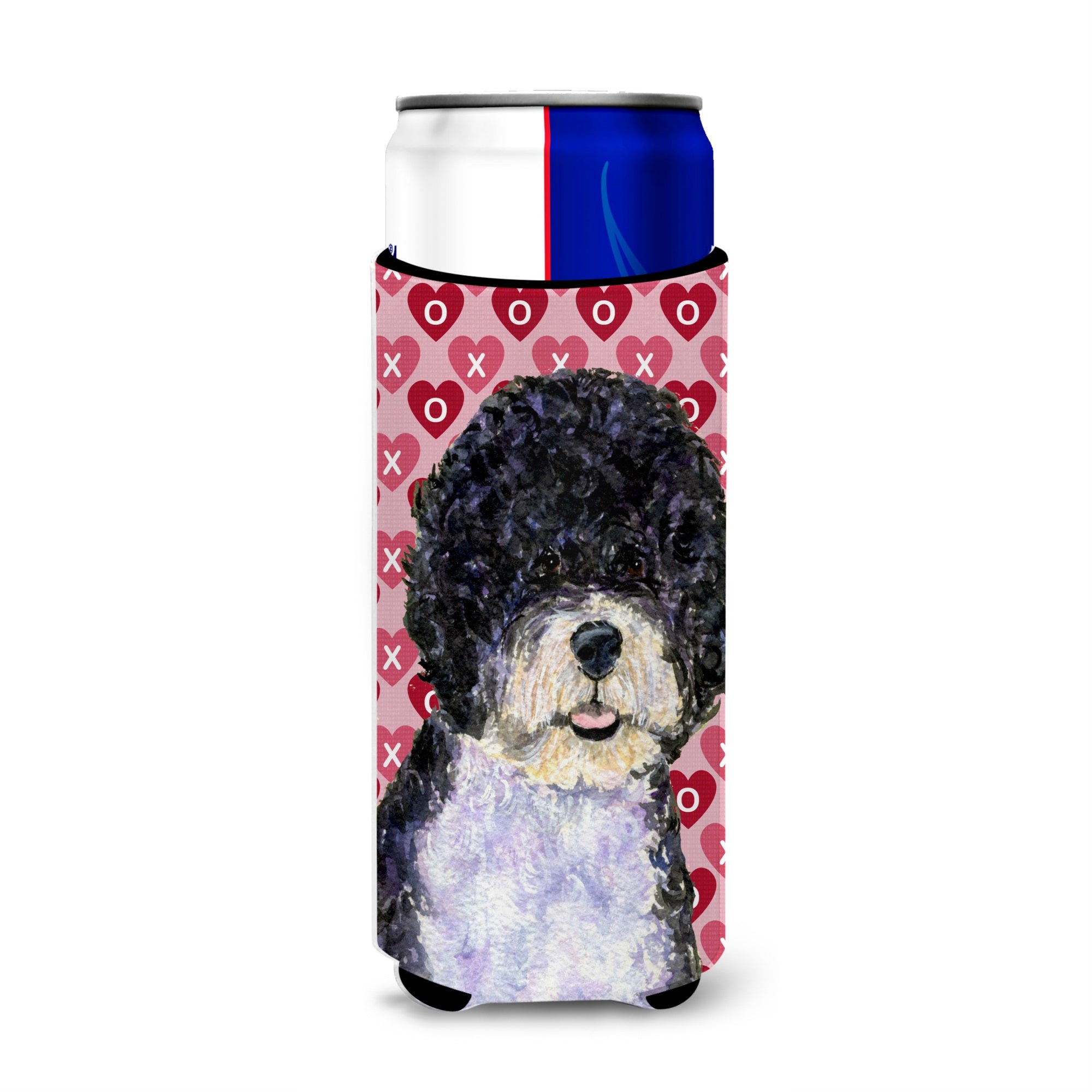 Portuguese Water Dog Hearts Love Valentine'S Day Ultra Hugger For Slim Cans