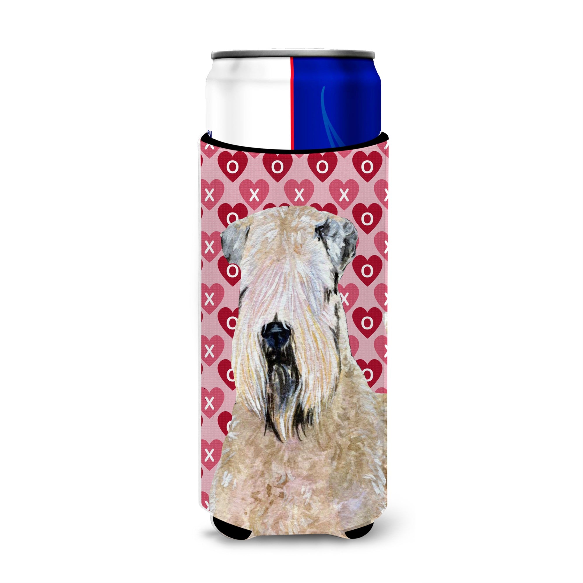 Wheaten Terrier Soft Coated Hearts Love Valentine'S Ultra Hugger For Slim Cans