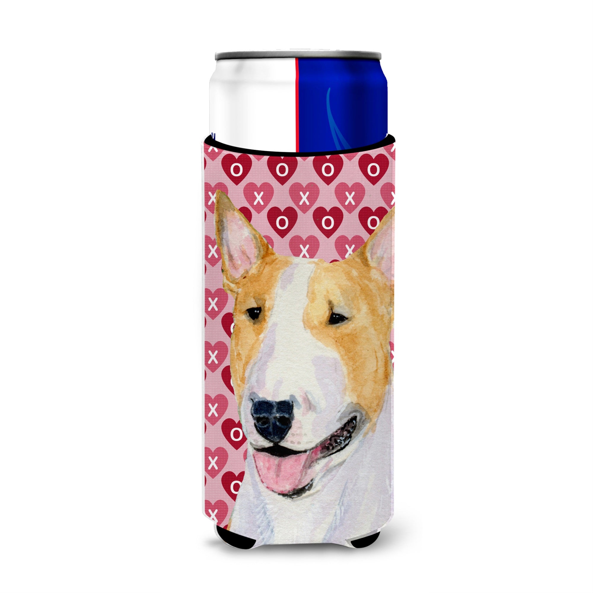 Bull Terrier Hearts Love And Valentine'S Day Portrait Ultra Hugger For Slim Cans