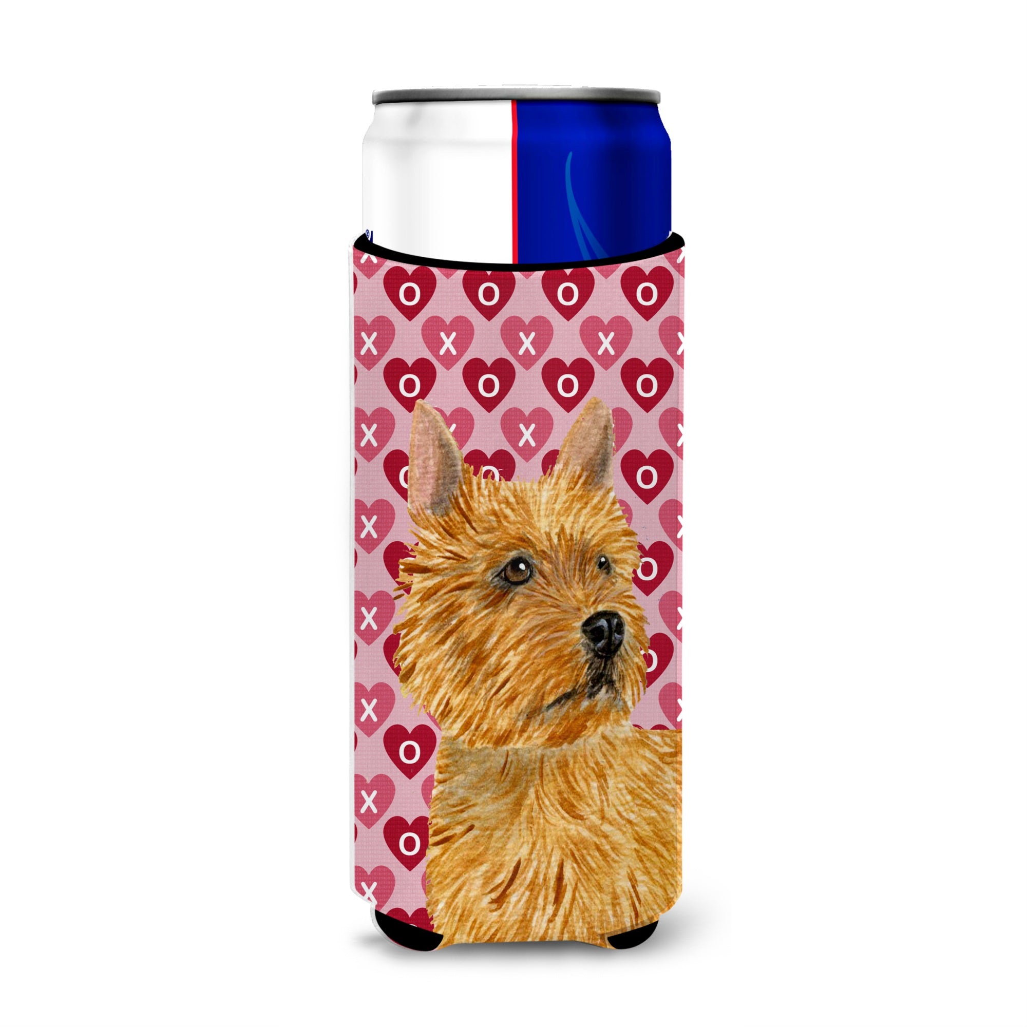 Norwich Terrier Hearts Love And Valentine'S Day Portrait Ultra Hugger For Slim Cans