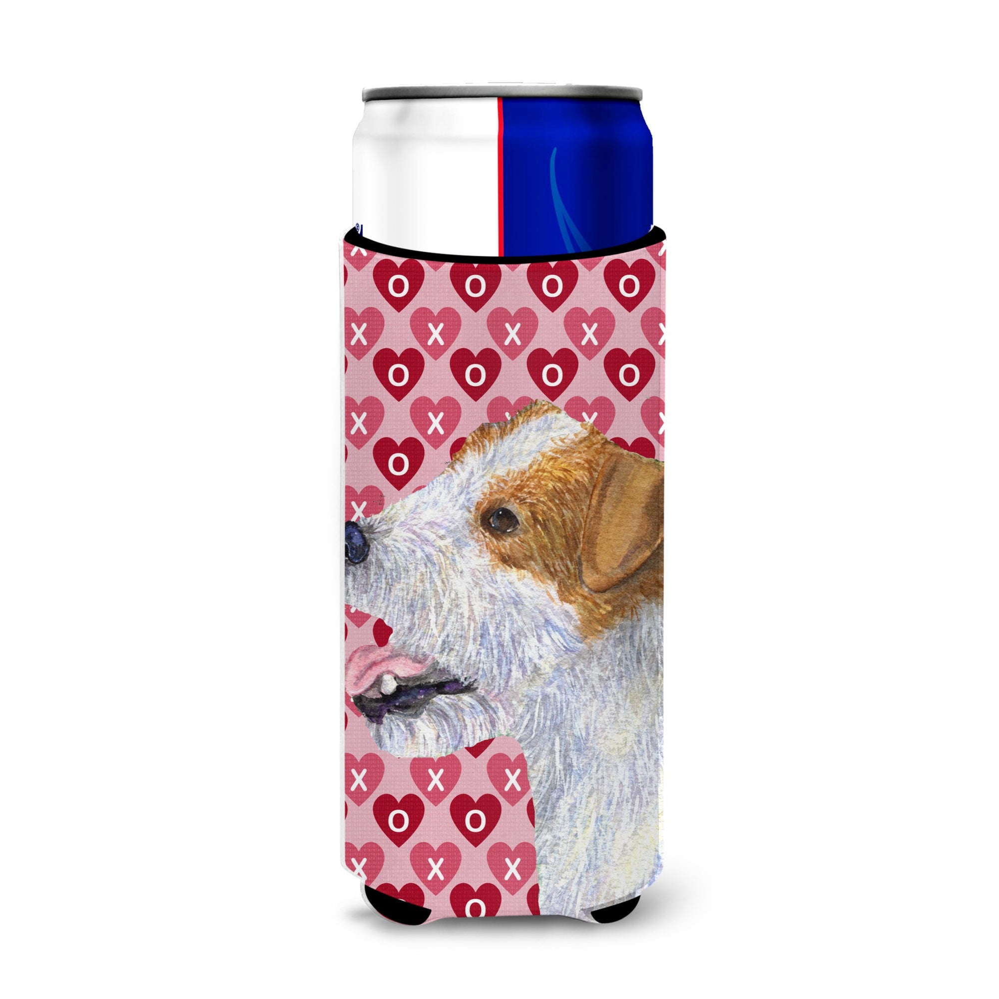Jack Russell Terrier Hearts Love And Valentine'S Day Portrait Ultra Hugger For Slim Cans