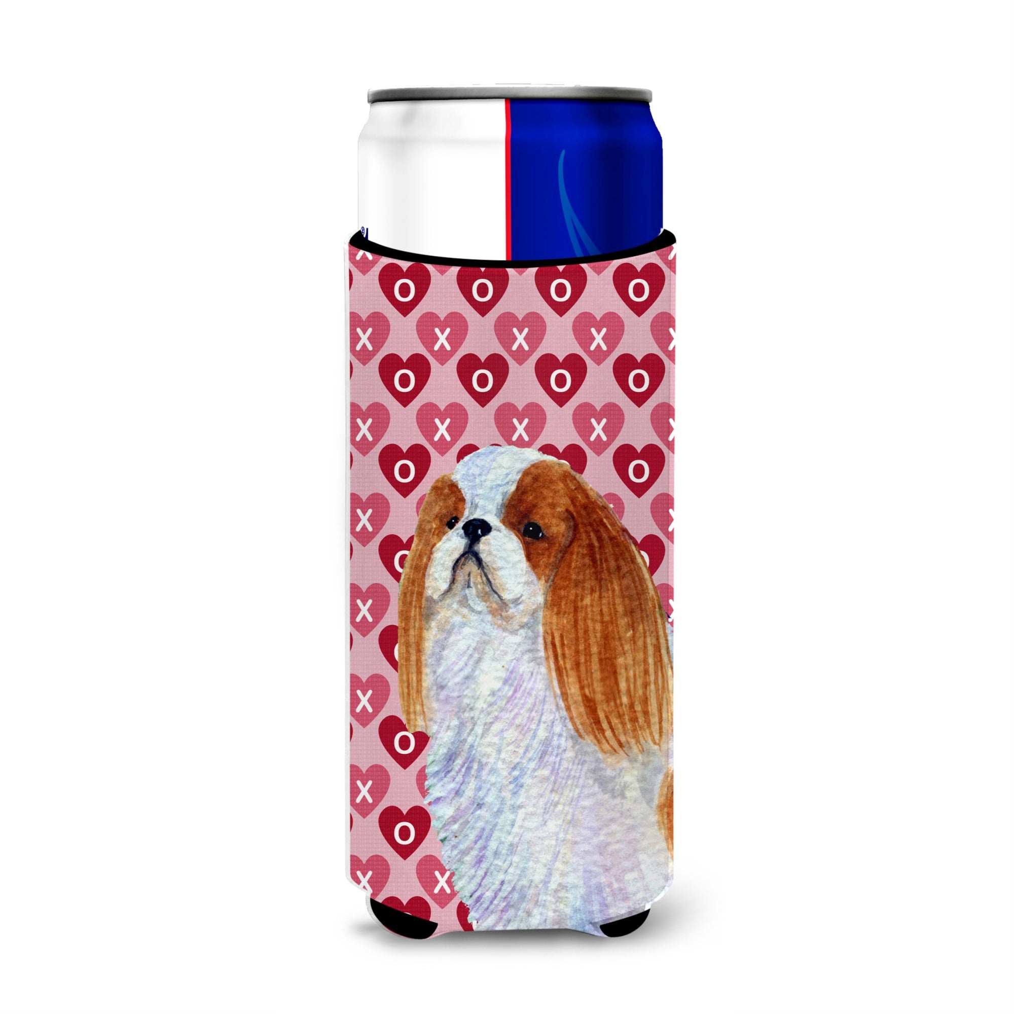 English Toy Spaniel Hearts Love And Valentine'S Day Portrait Ultra Hugger For Slim Cans