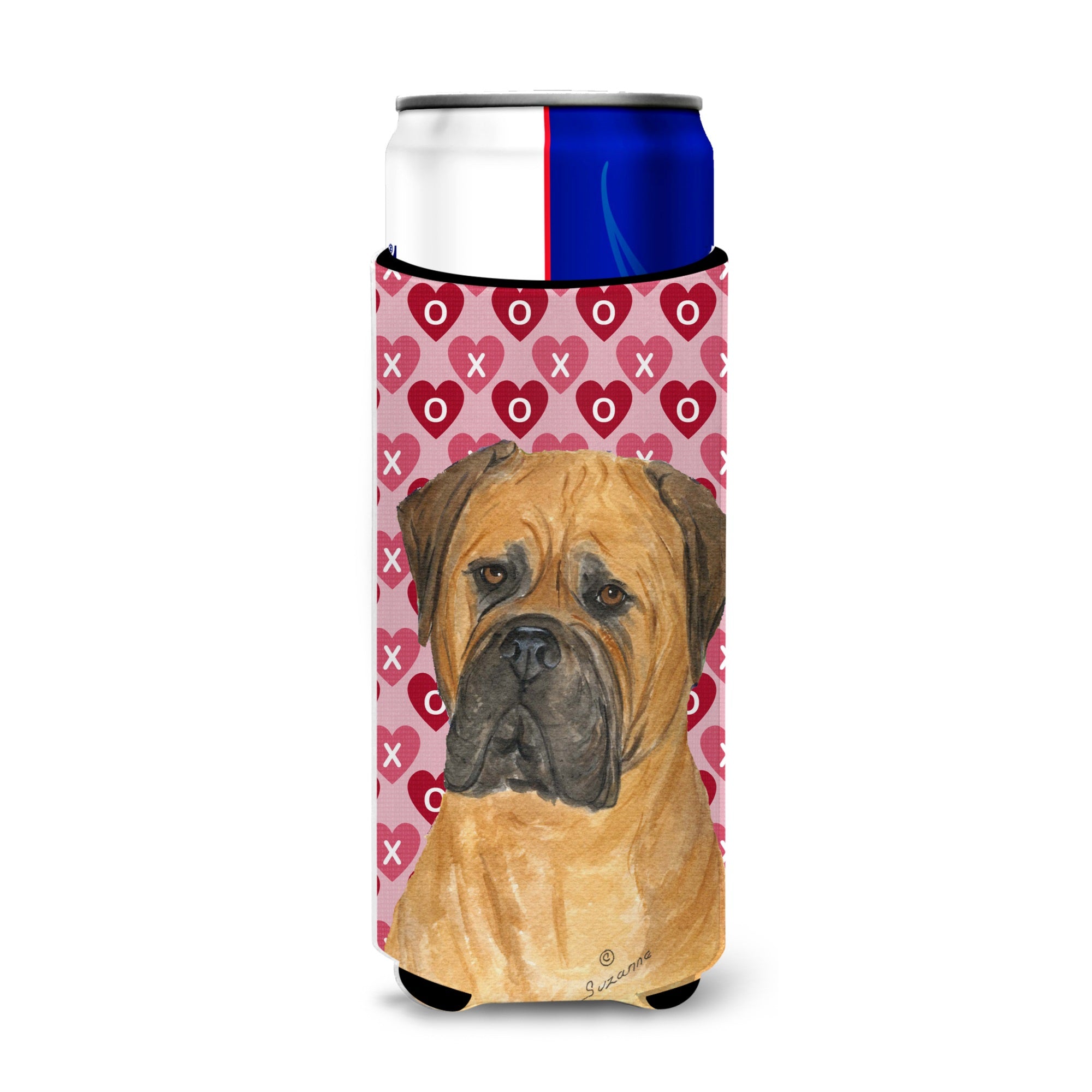 Bullmastiff Hearts Love And Valentine'S Day Portrait Ultra Hugger For Slim Cans