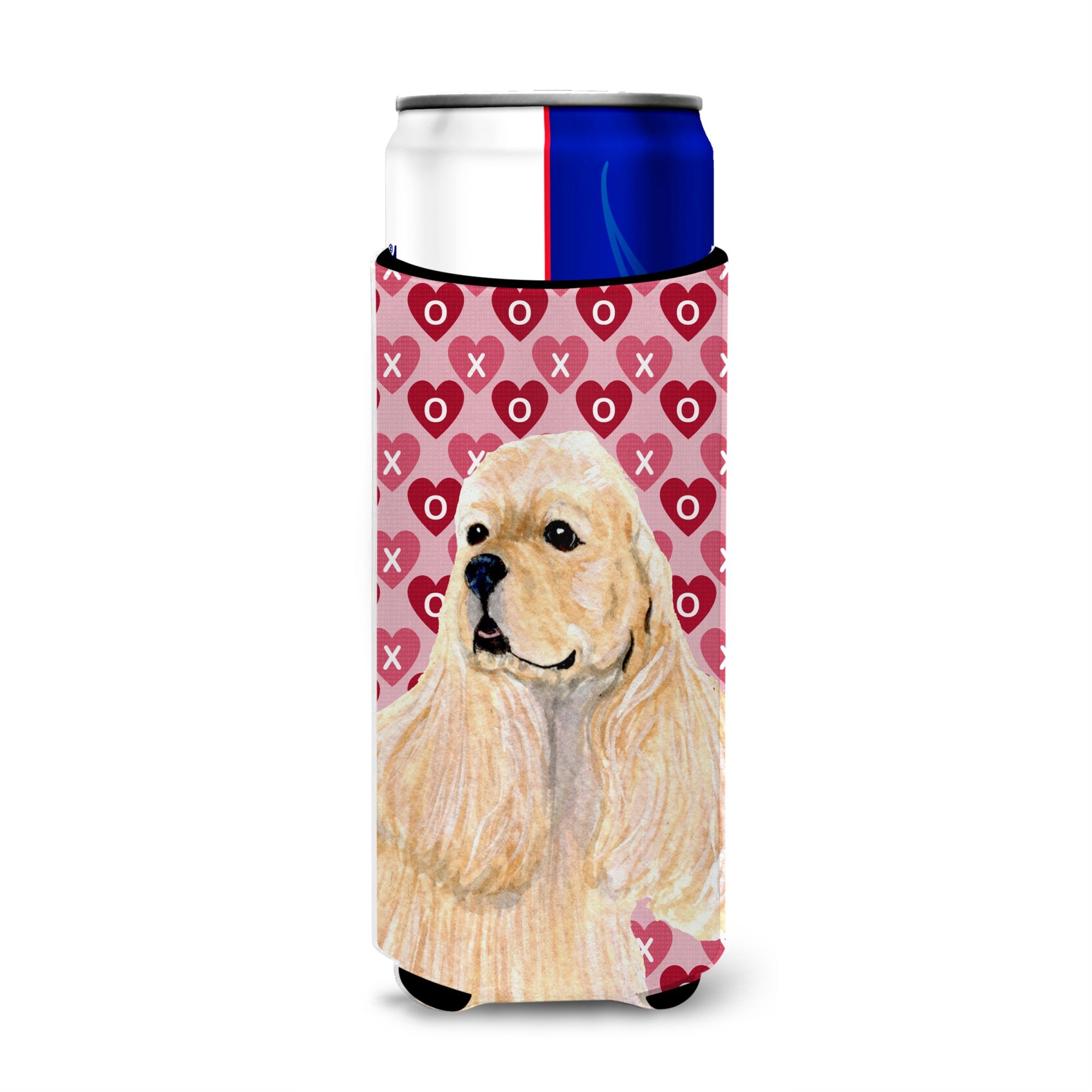 Buff Cocker Spaniel Hearts Love Valentine'S Day Ultra Hugger For Slim Cans