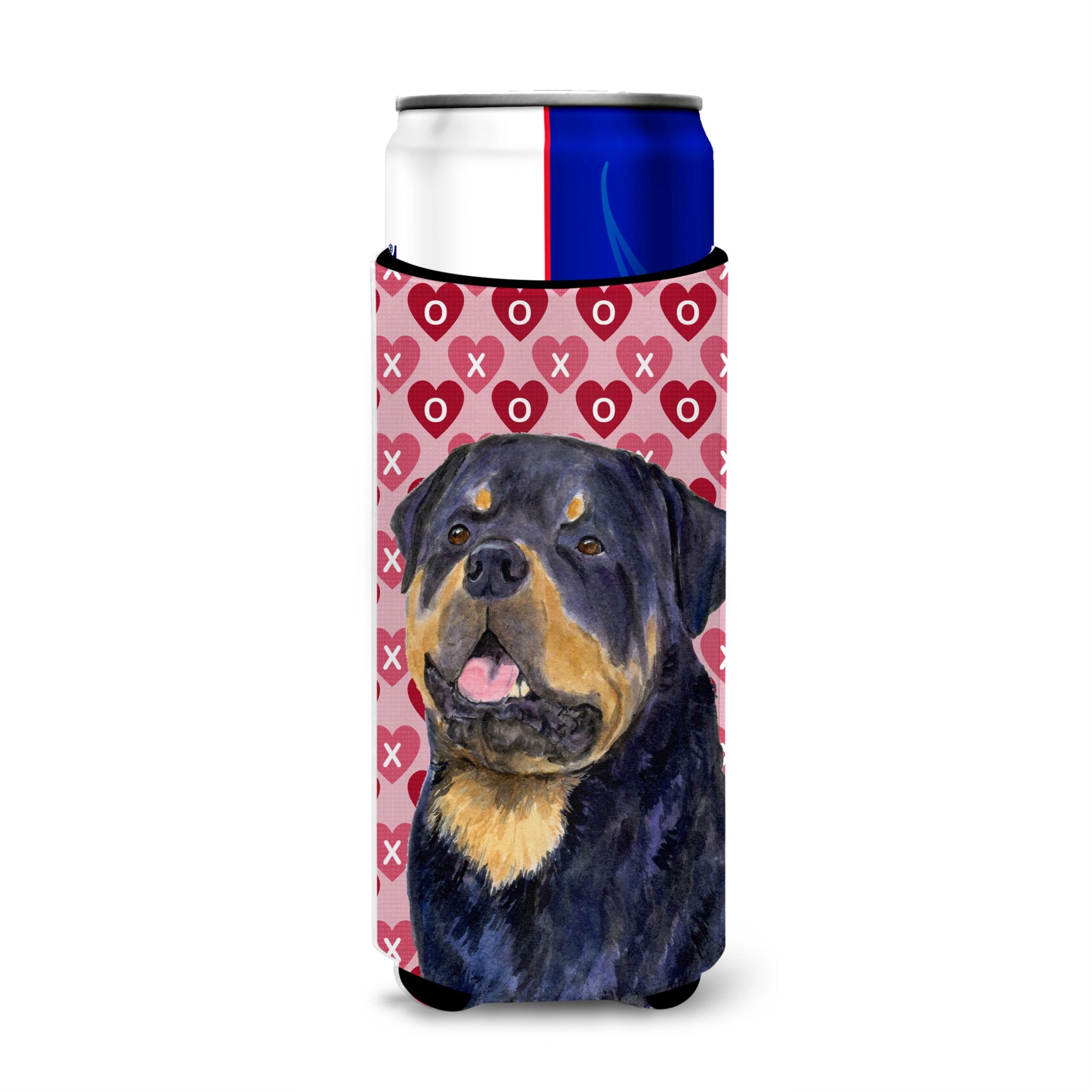 Rottweiler Hearts Love And Valentine'S Day Portrait Ultra Hugger For Slim Cans