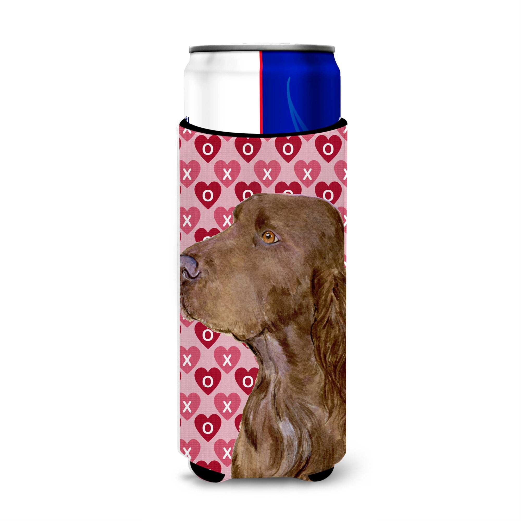 Field Spaniel Hearts Love And Valentine'S Day Portrait Ultra Hugger For Slim Cans