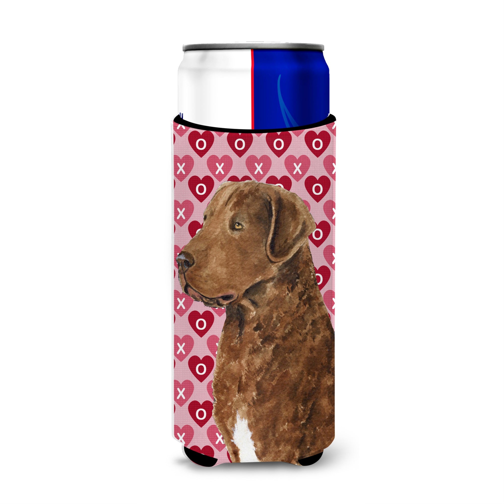 Chesapeake Bay Retriever Hearts Love And Valentine'S Day Ultra Hugger For Slim Cans