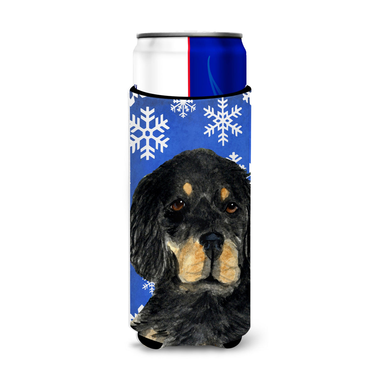 Gordon Setter Winter Snowflakes Holiday Ultra Hugger For Slim Cans