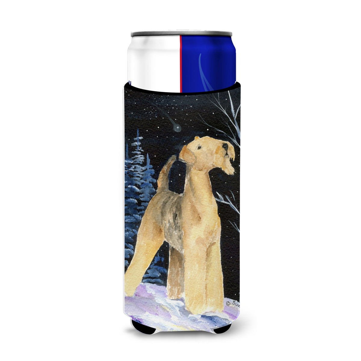 Starry Night Airedale Ultra Hugger For Slim Cans