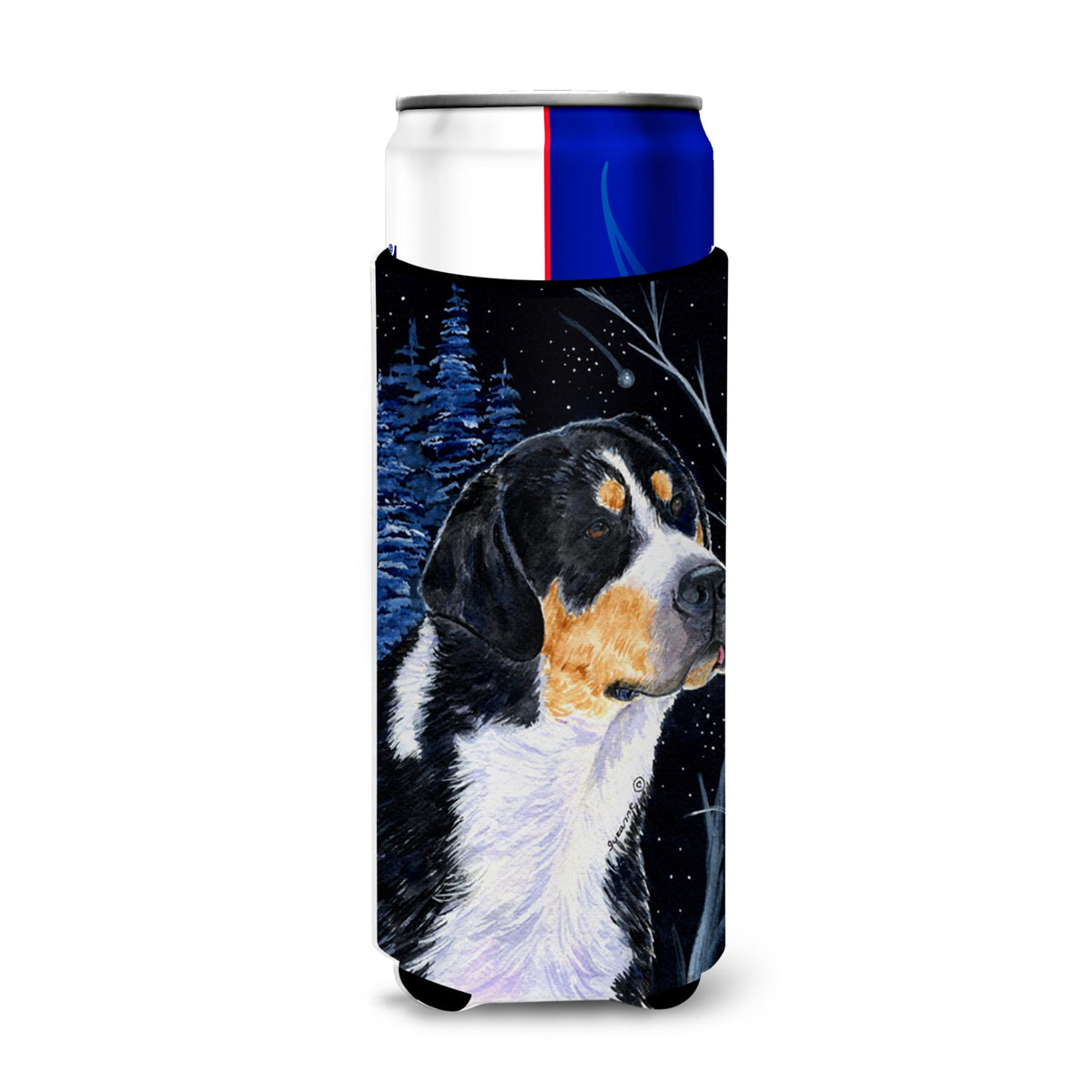 Starry Night Bernese Mountain Dog Ultra Hugger For Slim Cans