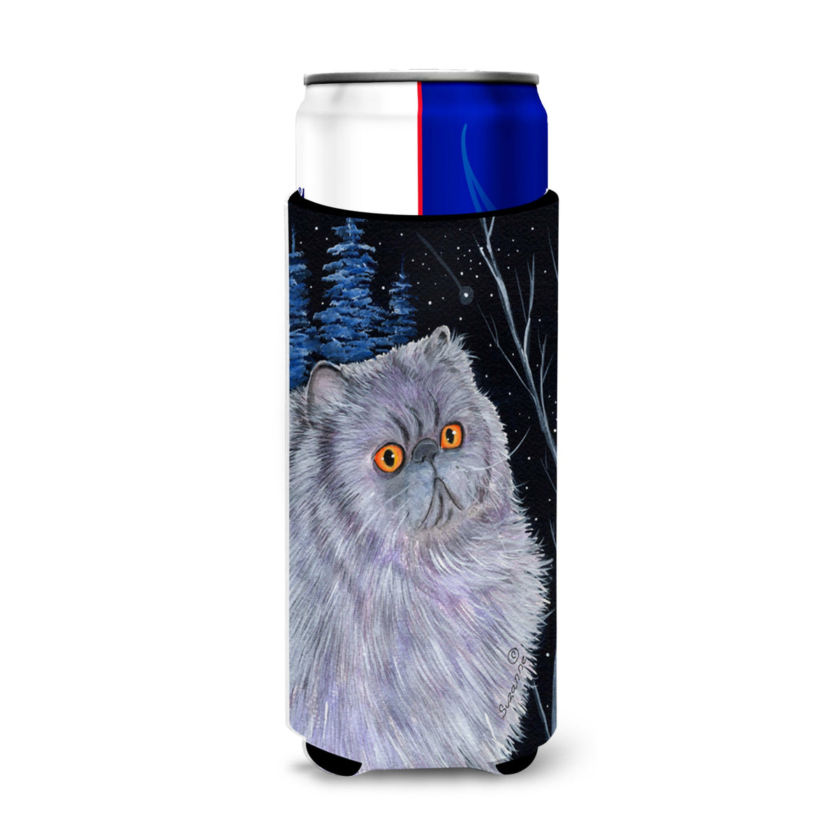 Starry Night Cat - Persian Ultra Hugger For Slim Cans