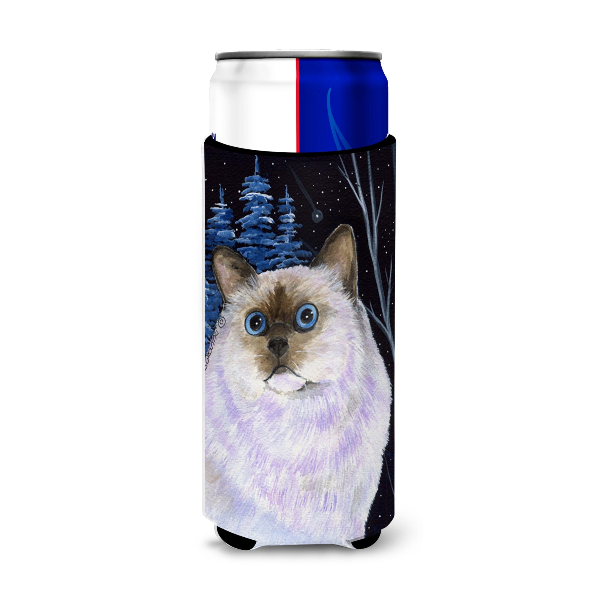 Starry Night Cat - Birman Ultra Hugger For Slim Cans