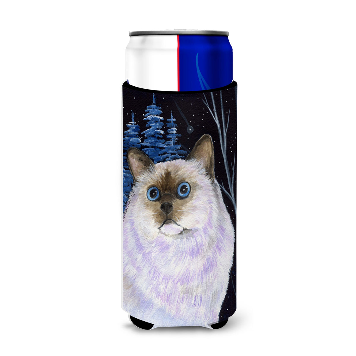 Starry Night Cat - Birman Ultra Hugger For Slim Cans